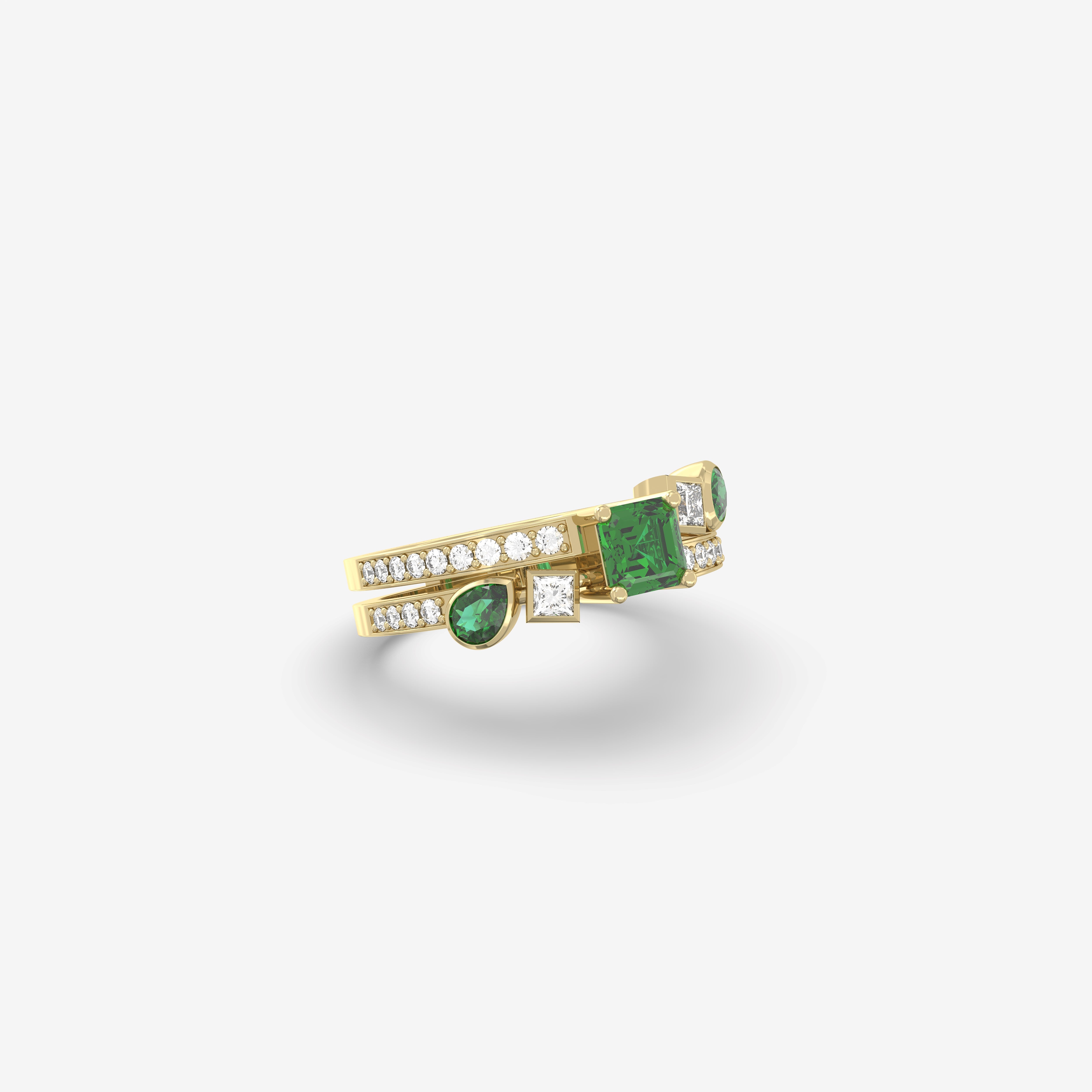 Everlast Diamond and Emerald Ring