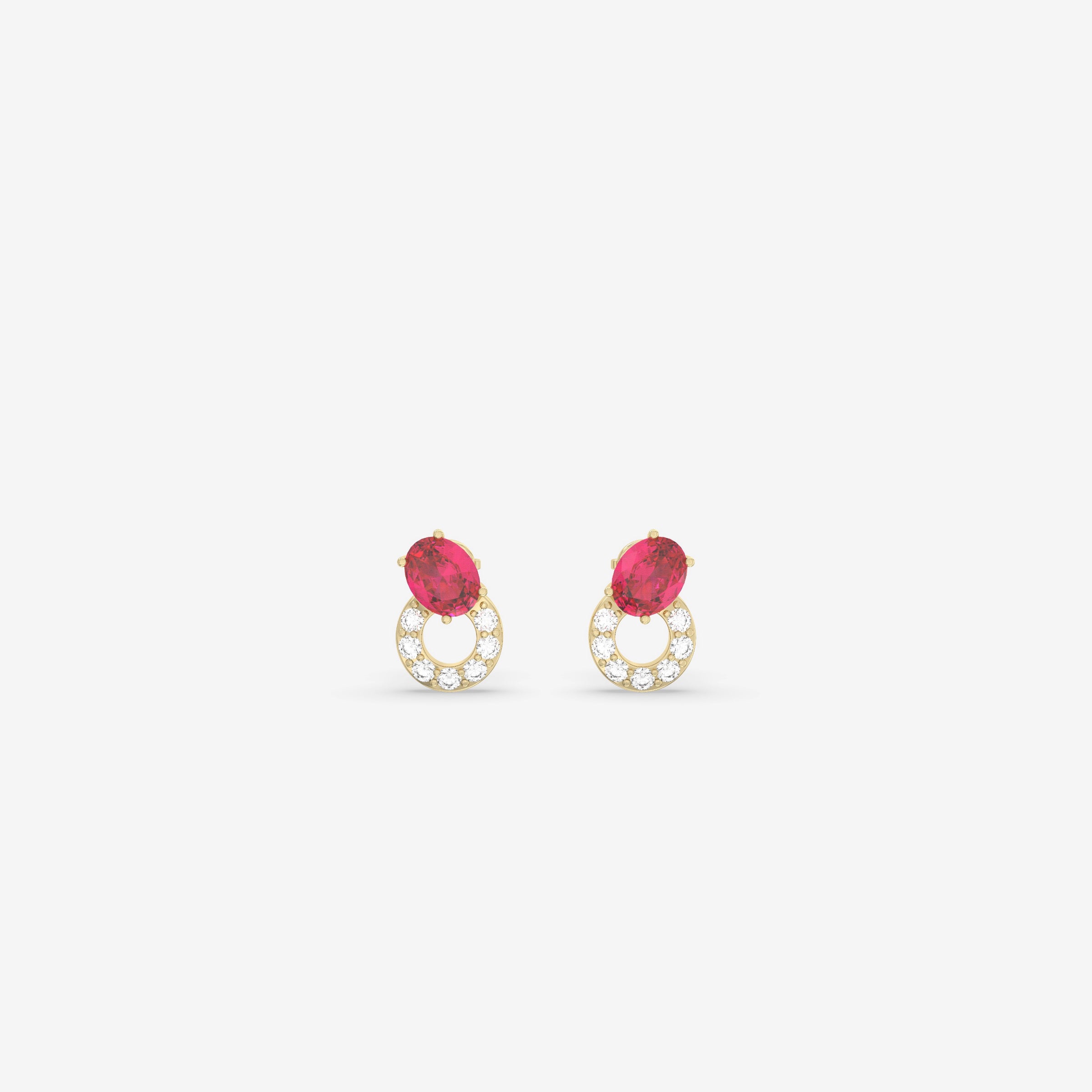 Endless Forms Diamond and Ruby Earring