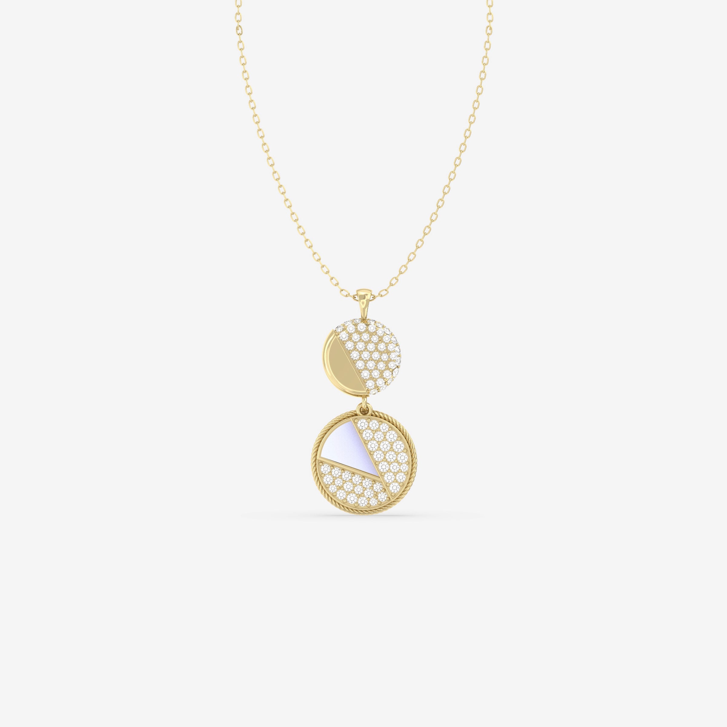 Eclipse Diamond Pendant with Enamel