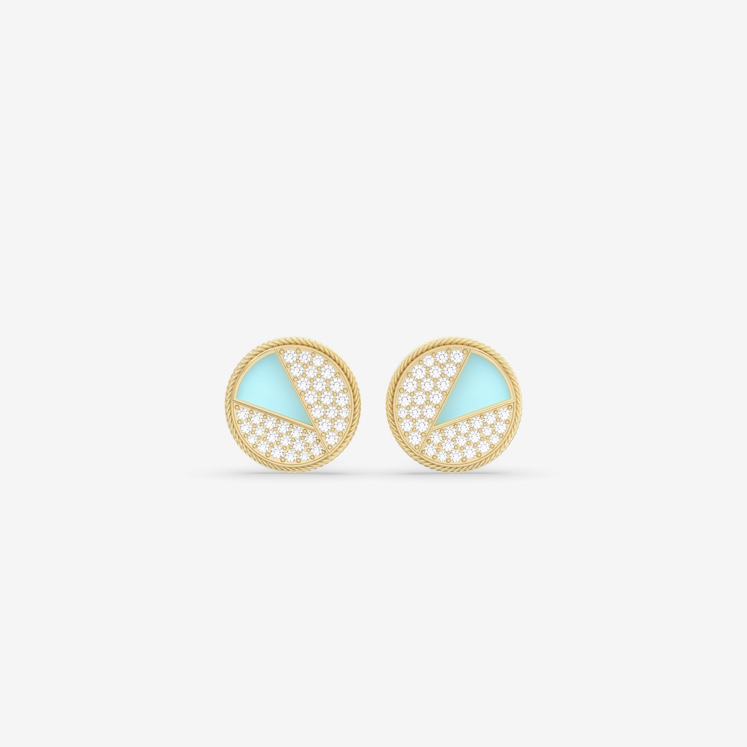 Eclipse Diamond Earring with Blue Enamel