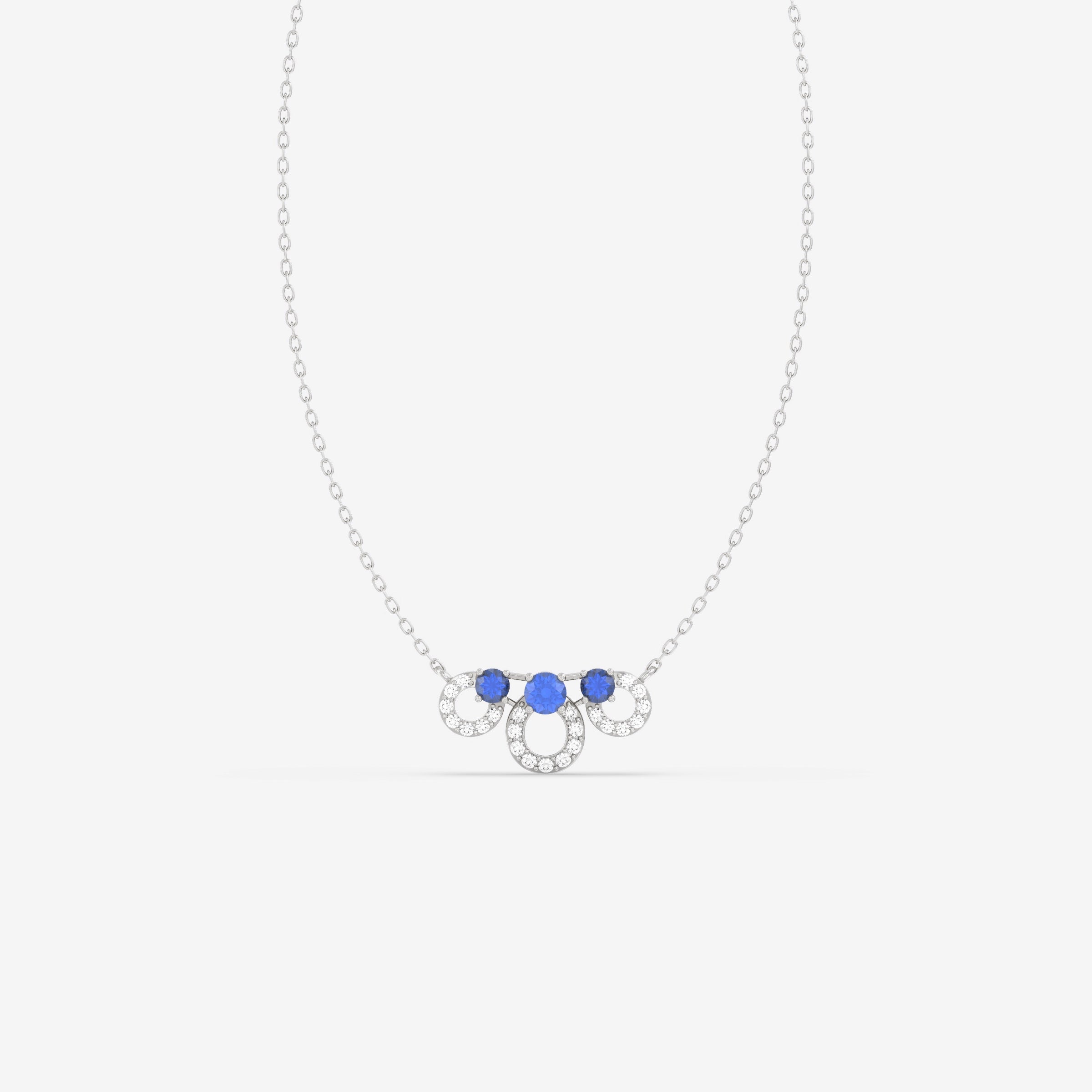 Endless Forms Diamond and Blue Sapphire Pendant