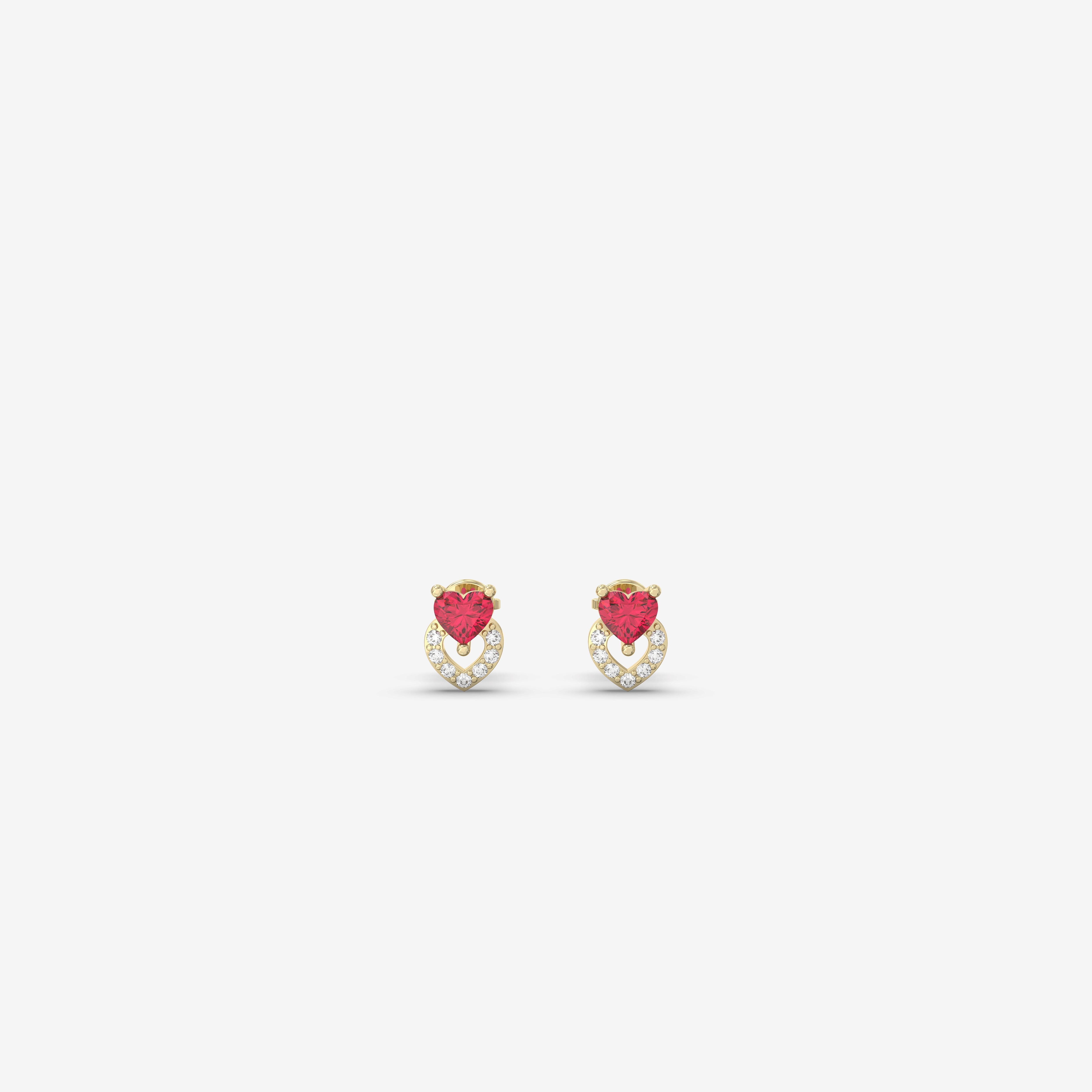 Endless Forms Ruby Earring with Diamonds