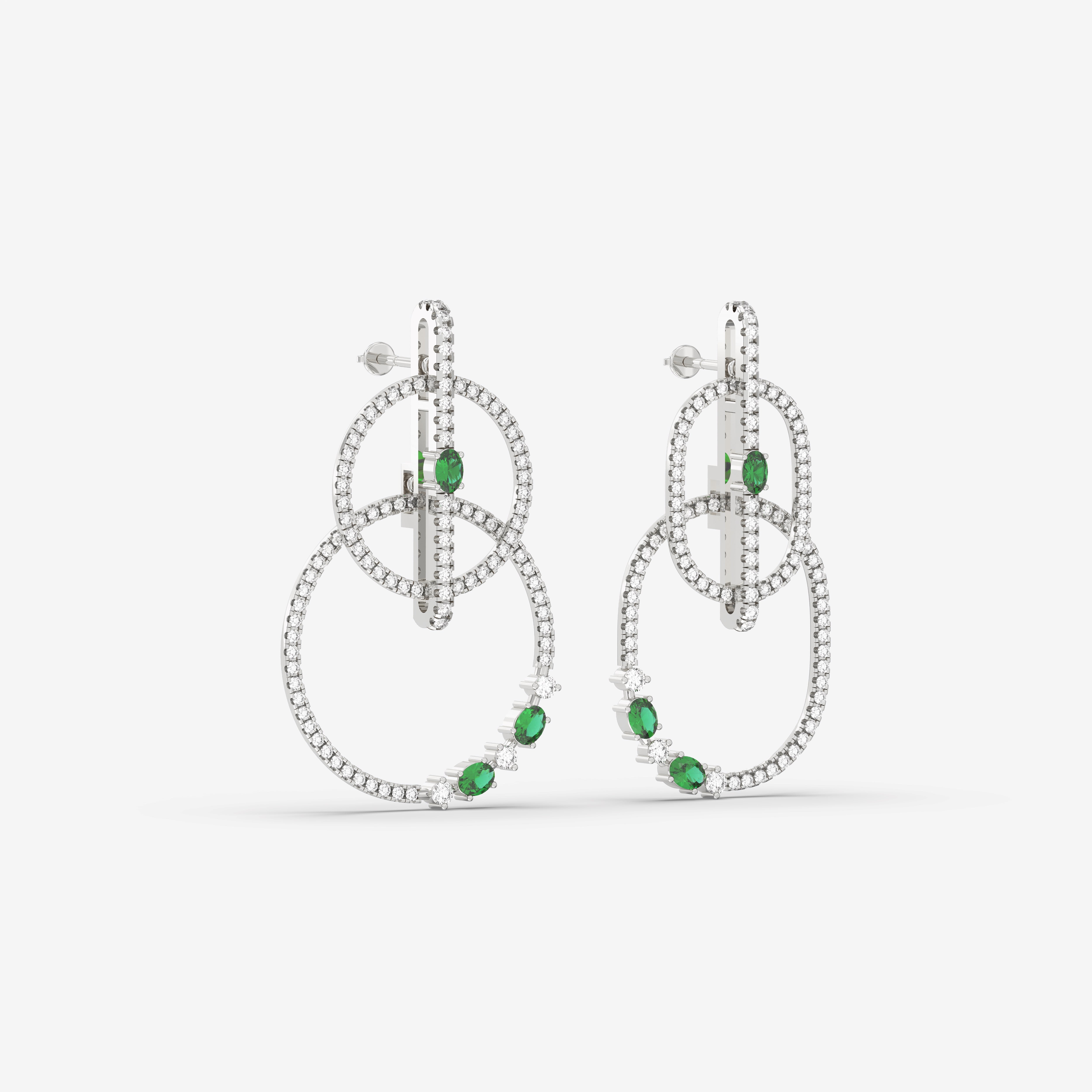 Absolute Diamond and Emerald Earring