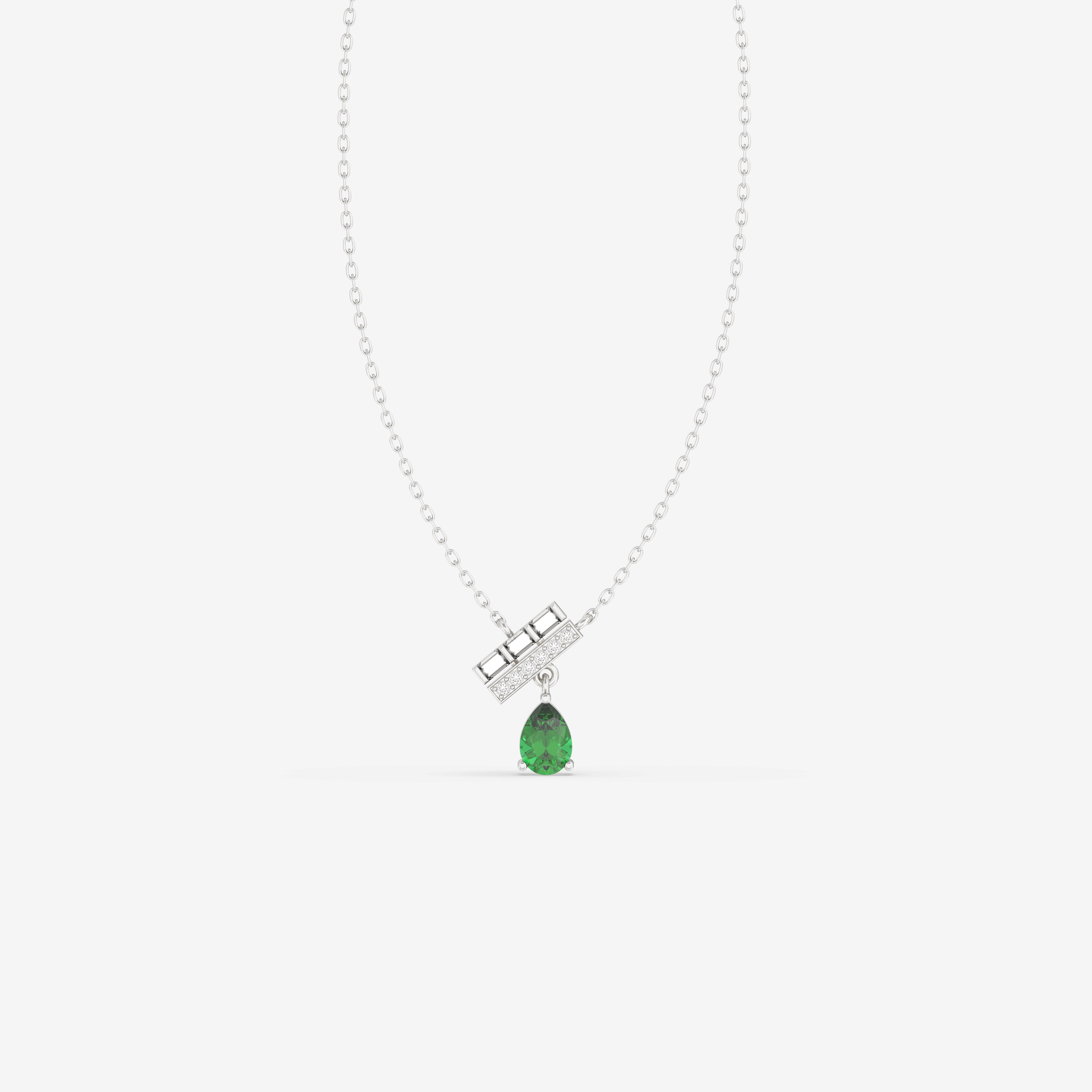 Romantic Hues Emerald Pendant with Diamonds