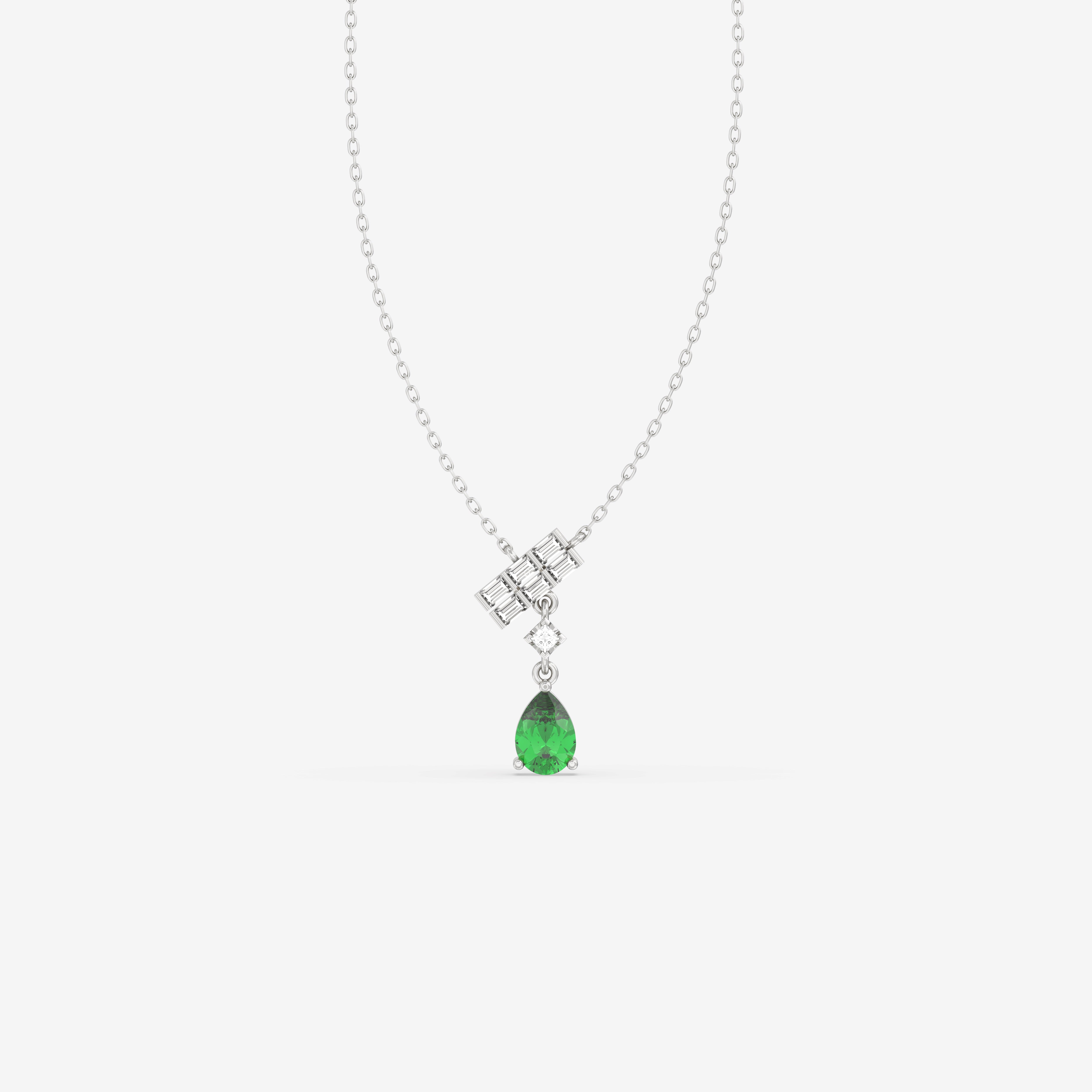 Romantic Hues Emerald Pendant with Diamonds