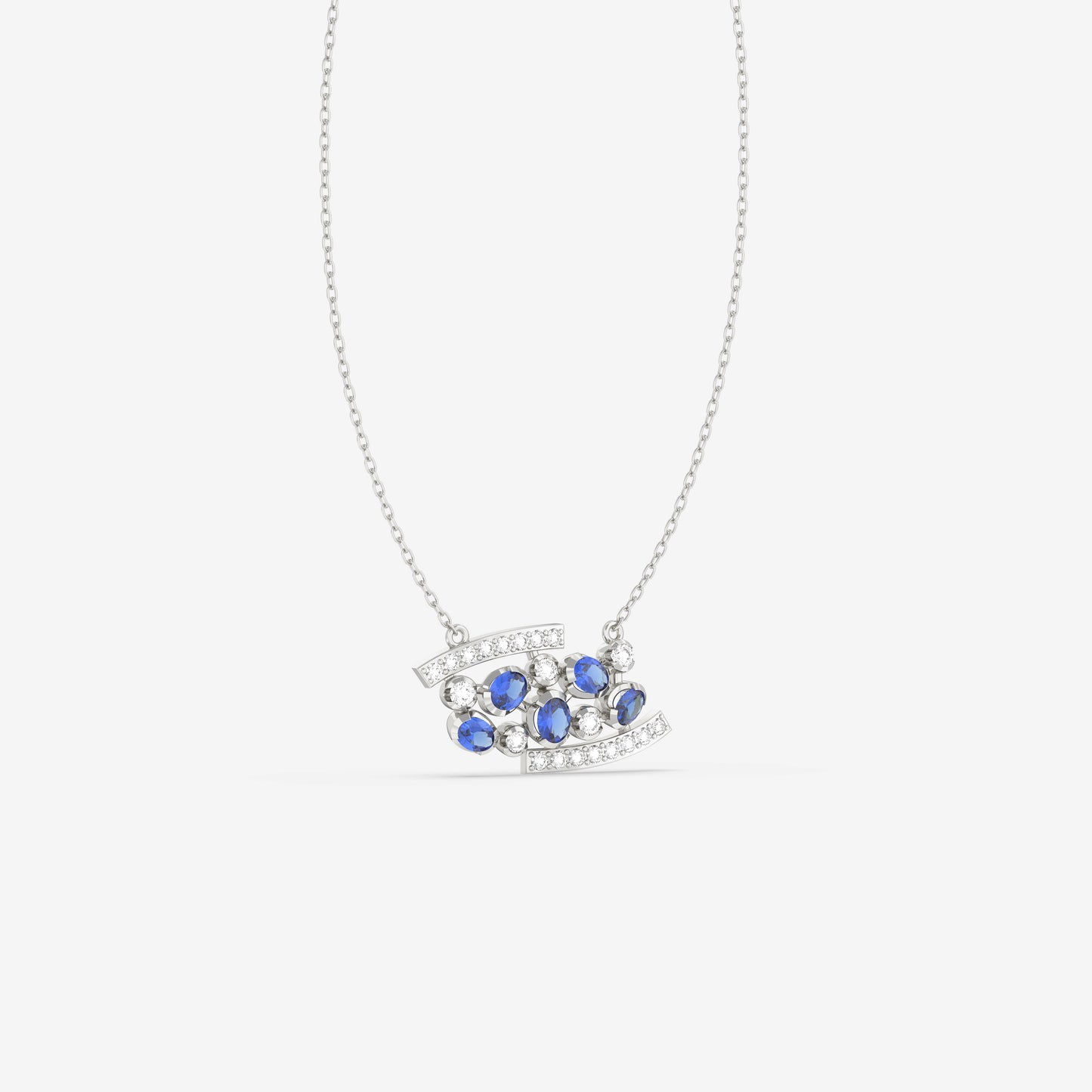 Diamond & Blue Sapphire Pendant