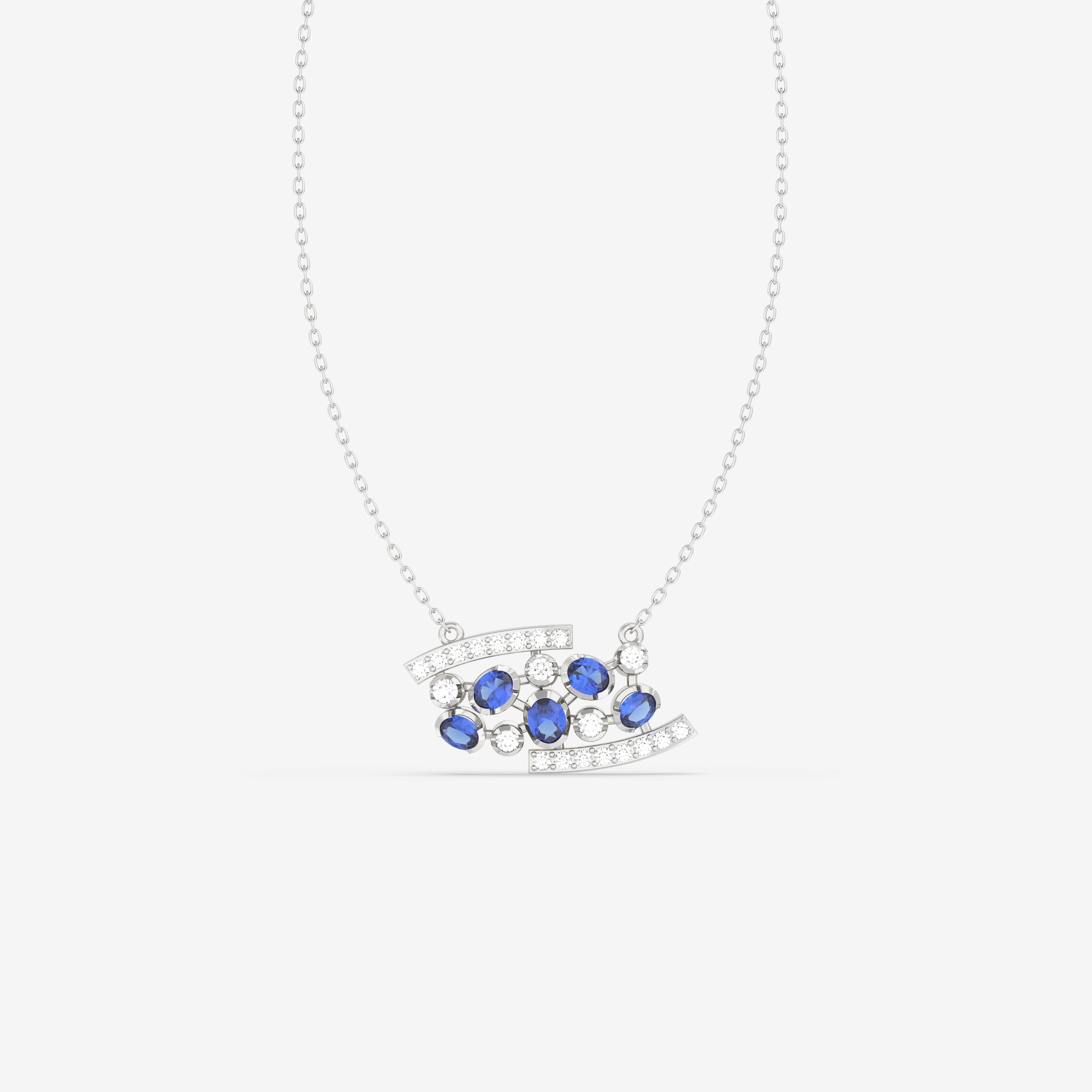 Romantic Hues Pendant with Diamond and Blue Sapphire