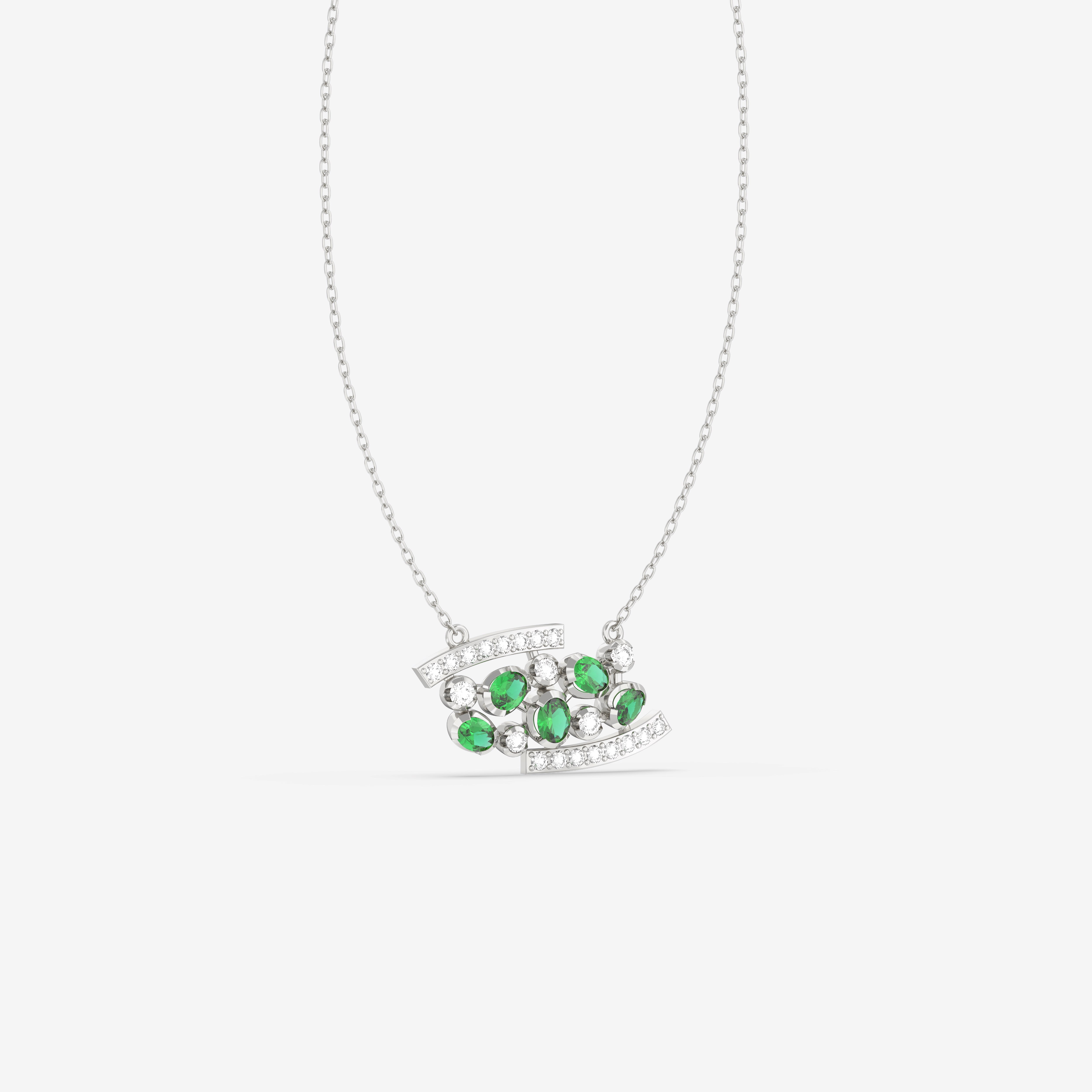 Romantic Hues Pendant with Diamonds and Emeralds