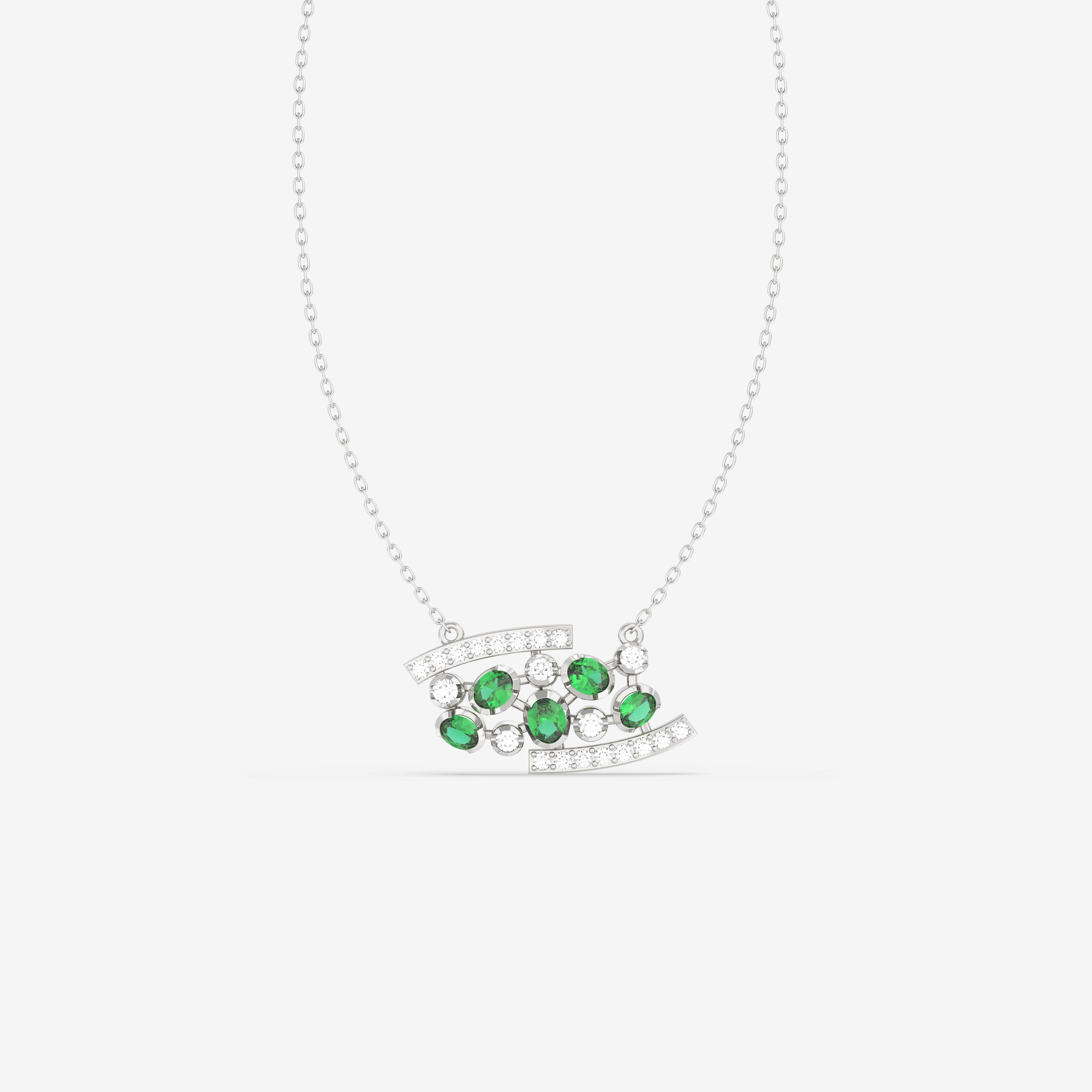 Romantic Hues Pendant with Diamonds and Emeralds
