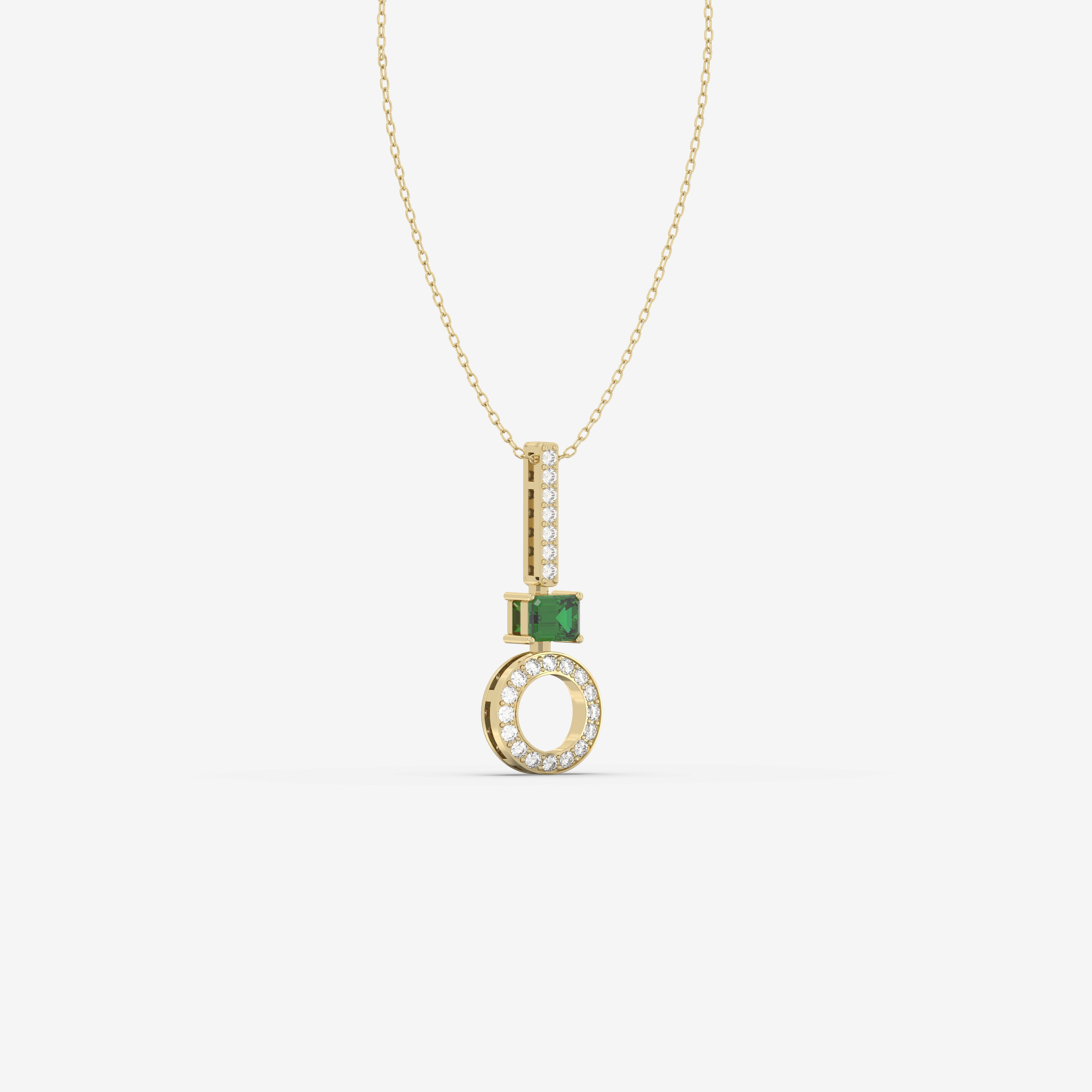 Endless Forms Emerald Pendant with Diamonds