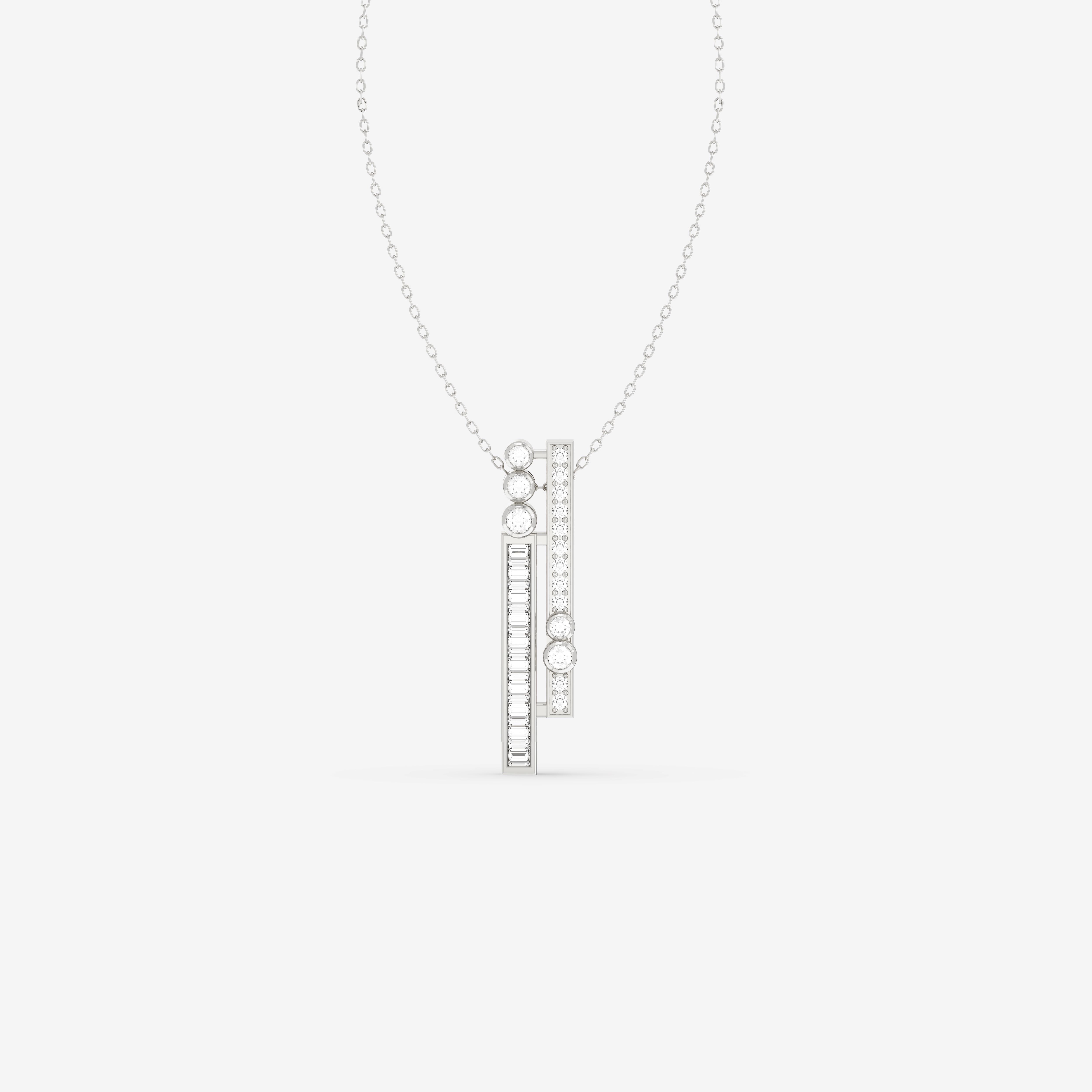 Astra Pendant with Round and Baguette Diamonds