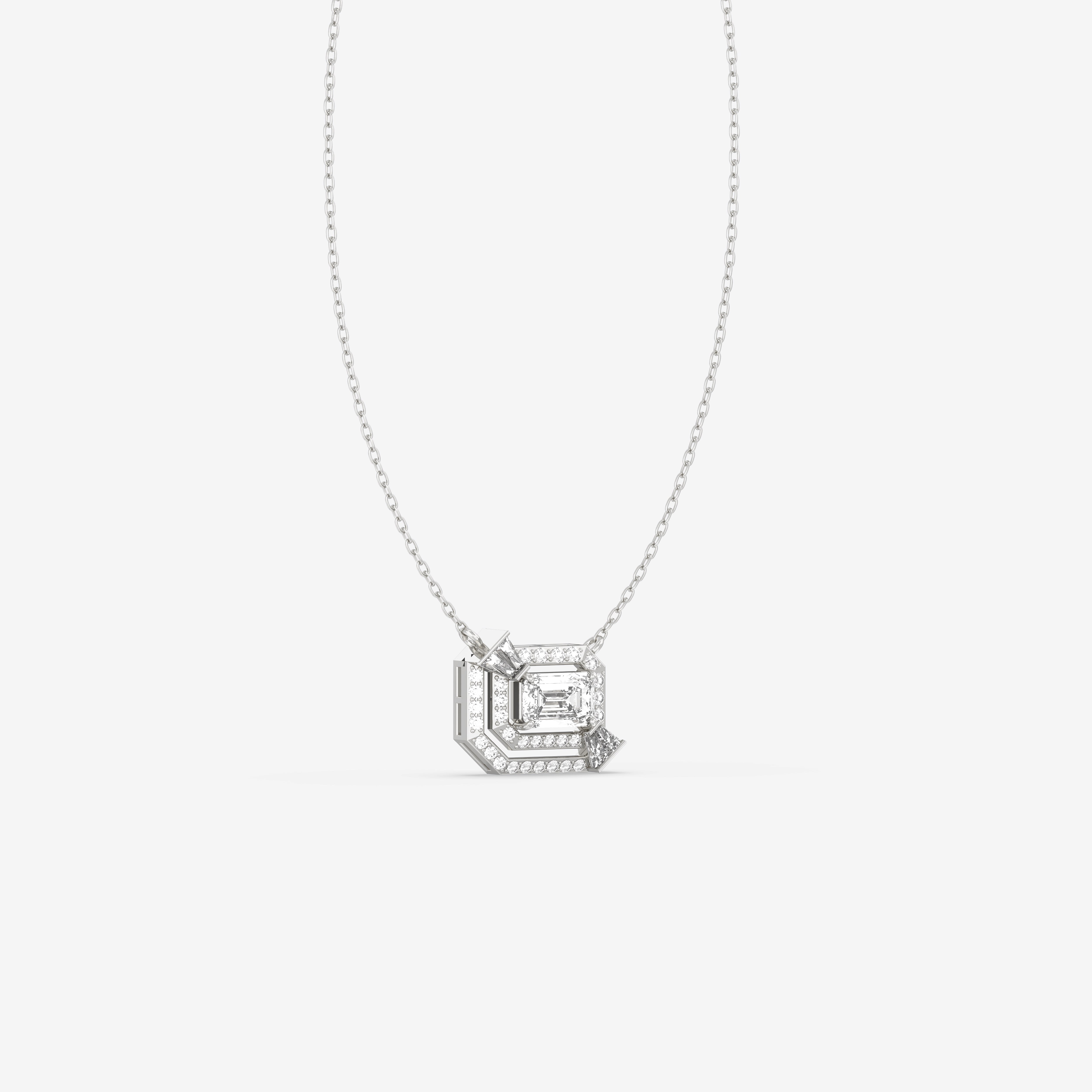 I Am Diamond Pendant with Round and Baguette Diamonds