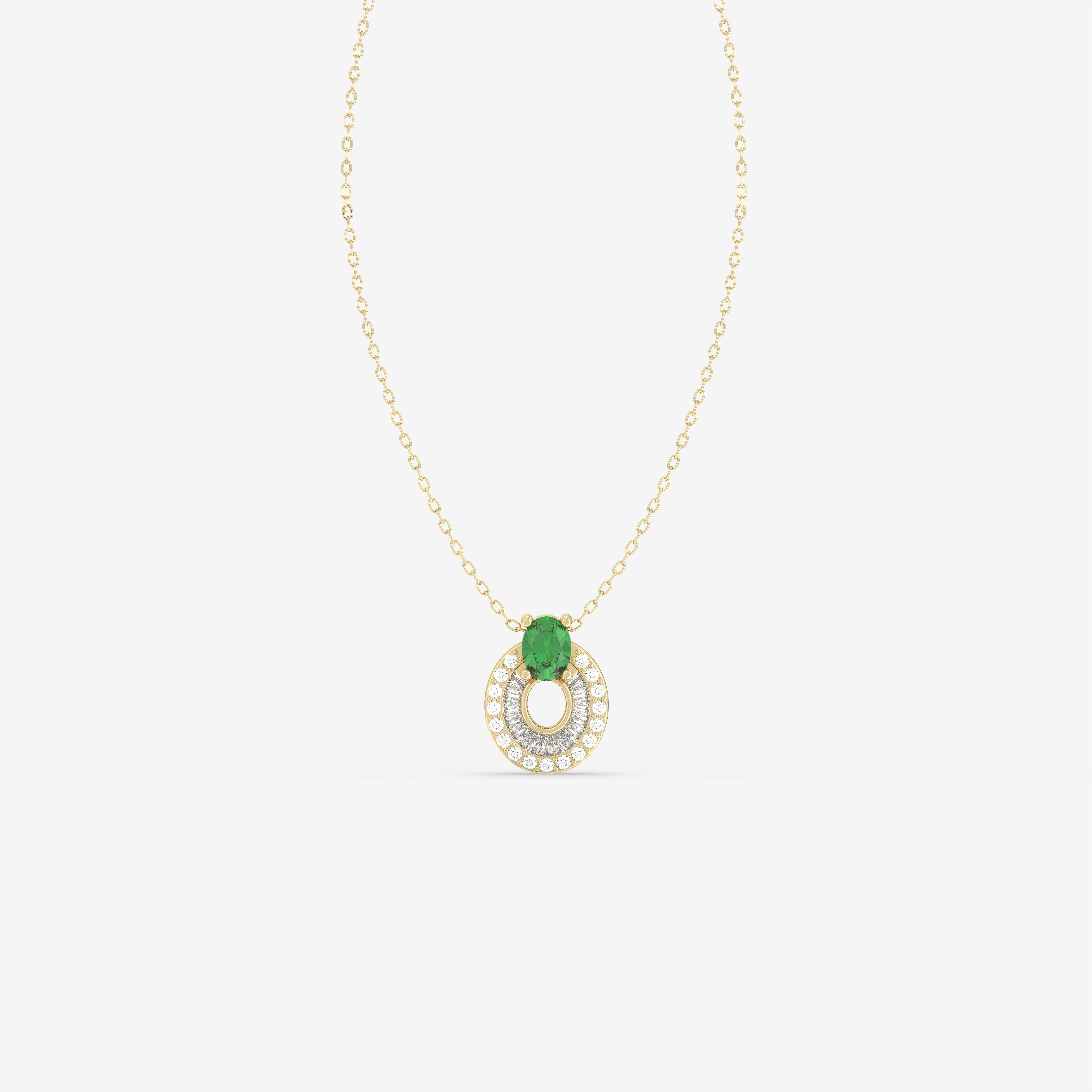 Endless Forms Emerald Pendant with Diamonds
