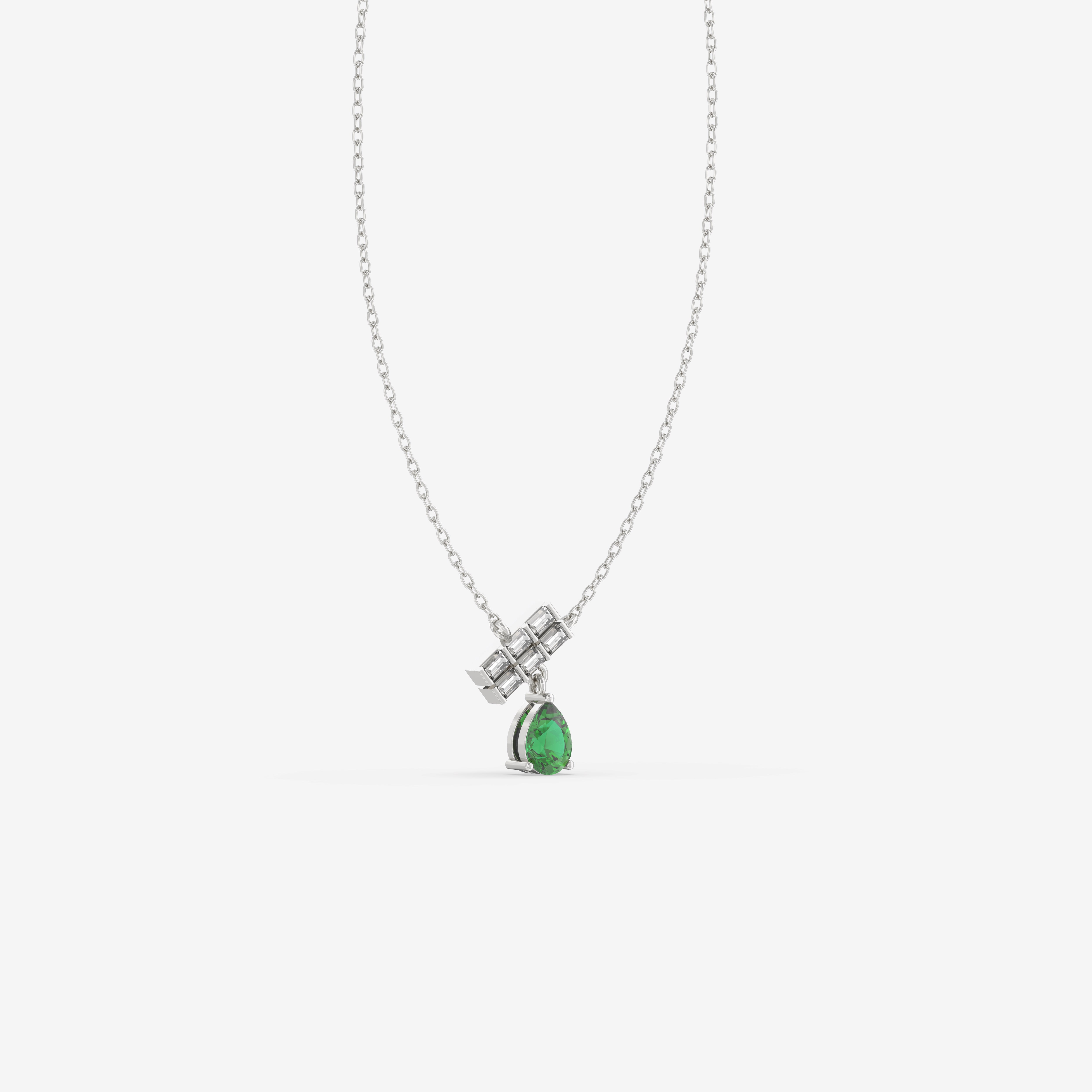 Romantic Hues Emerald Pendant with Diamonds