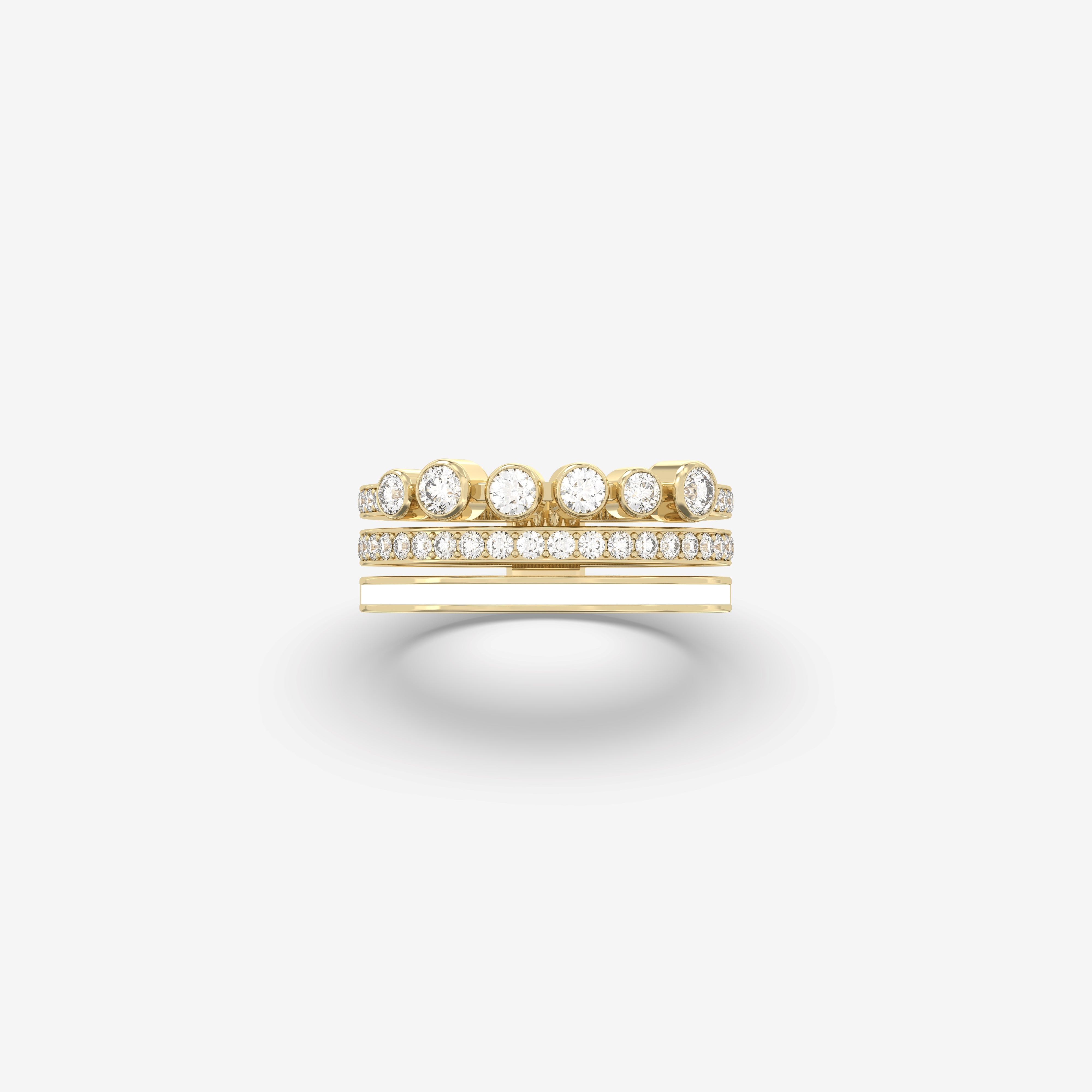 Astra Diamond Ring with White Enamel