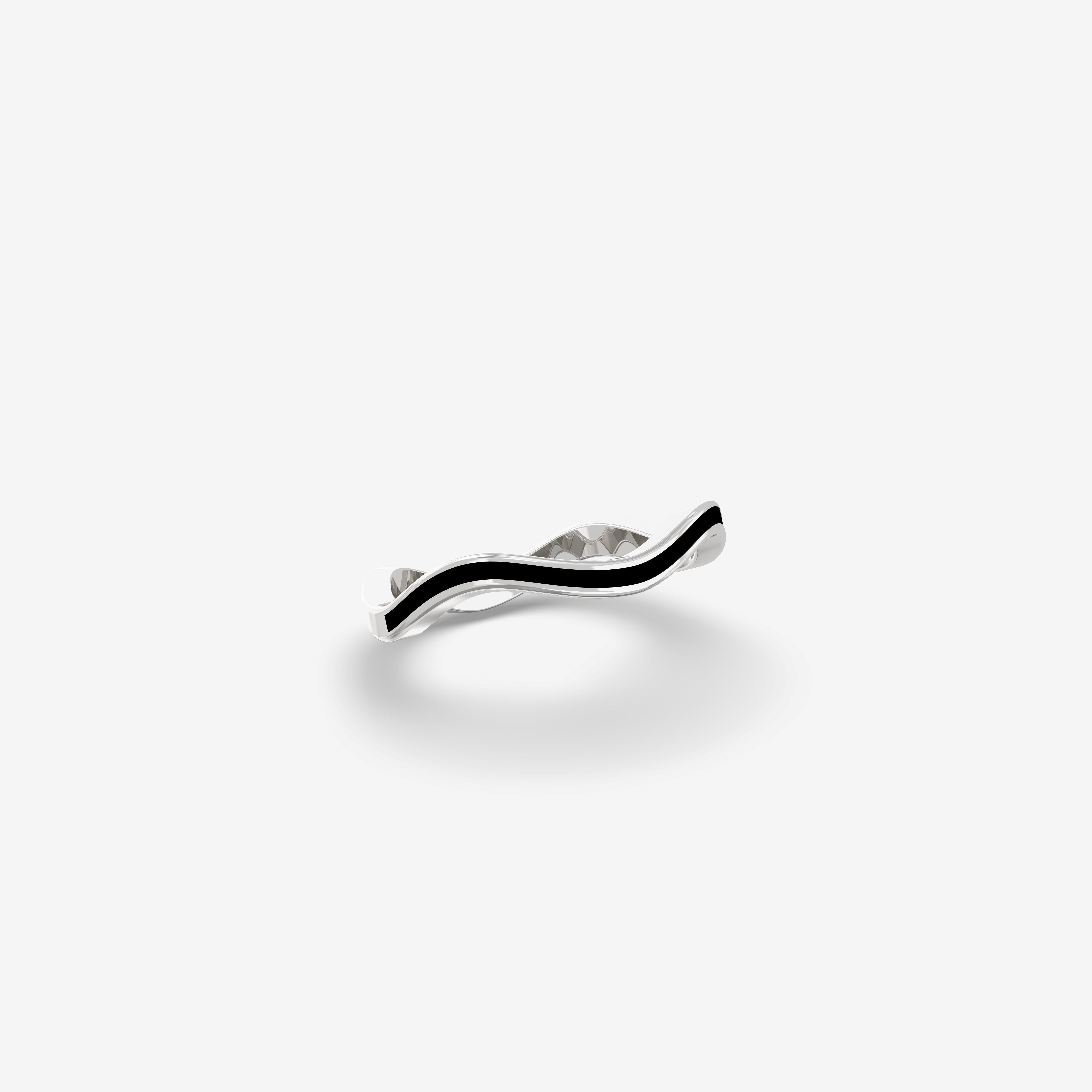 Cascade Black Enamel Ring