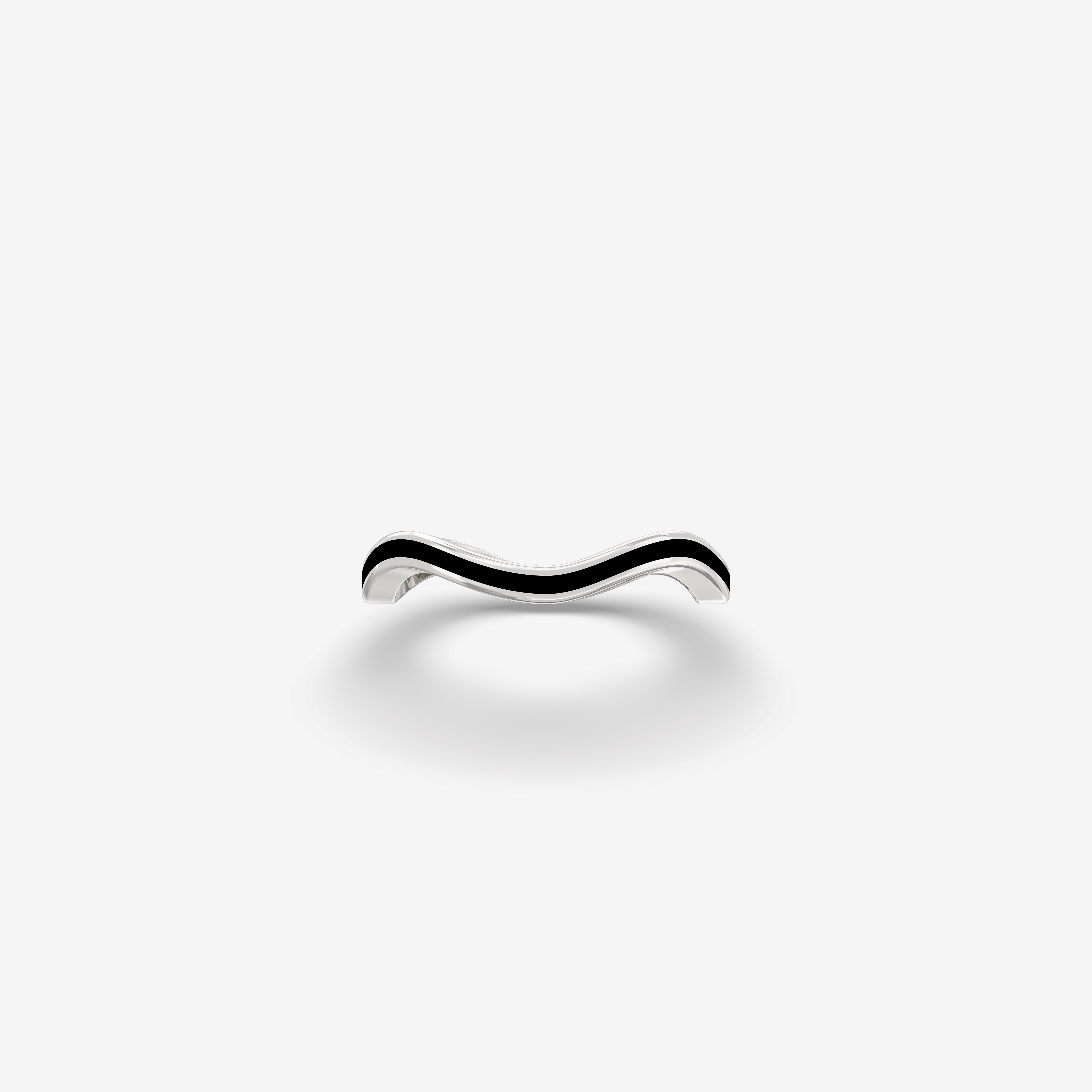 Cascade Black Enamel Ring