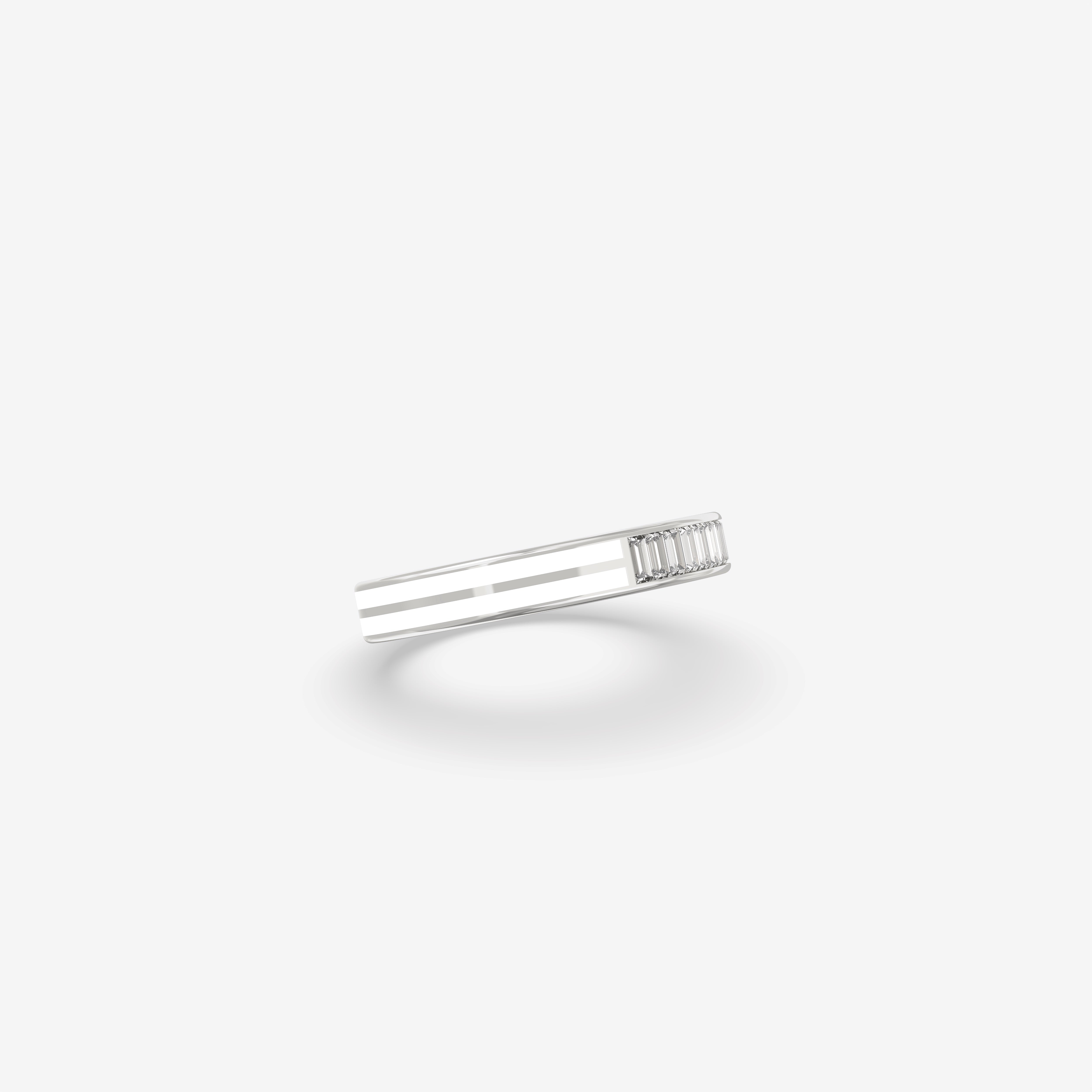 Evermore Diamond Ring with White Enamel