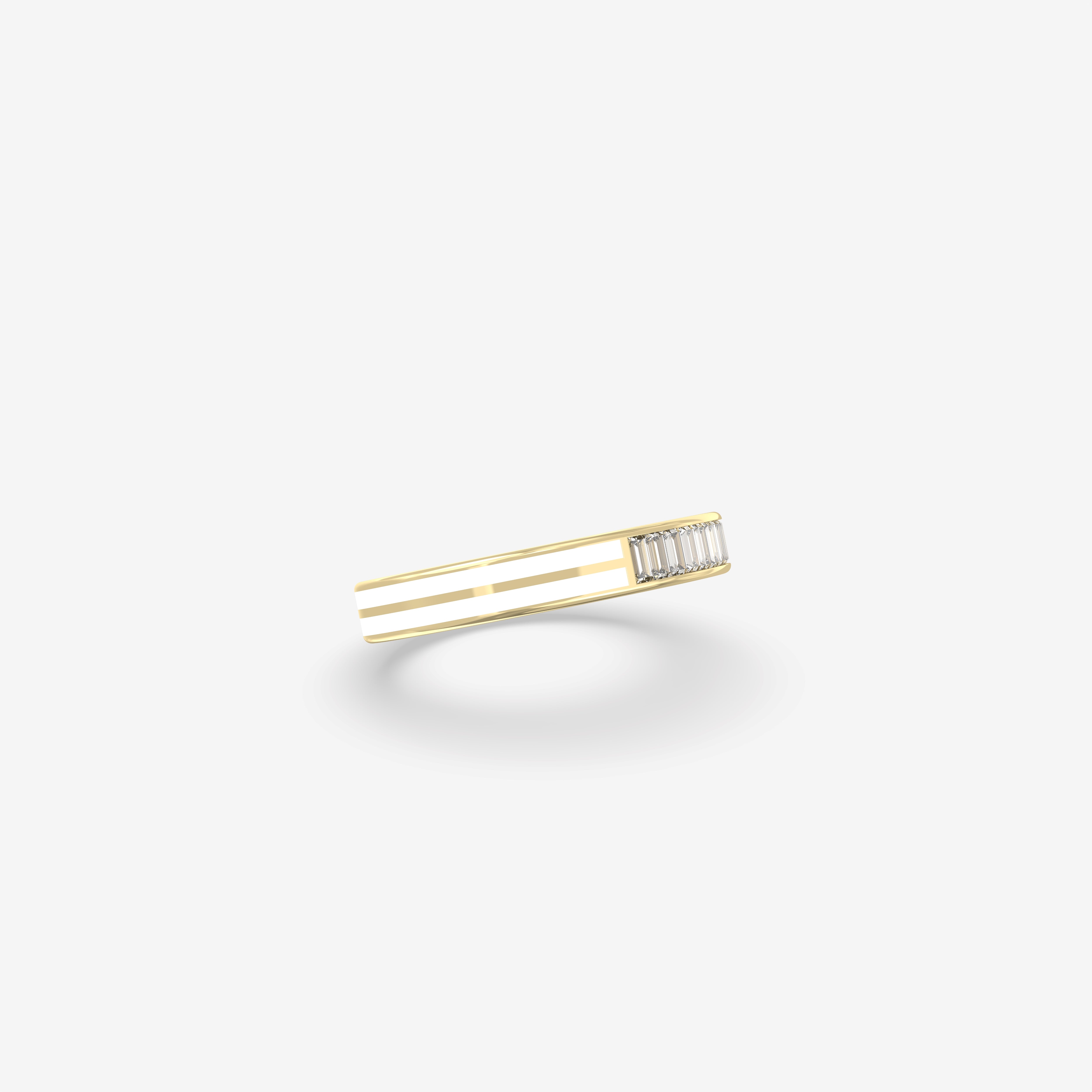 Evermore Diamond Ring with White Enamel