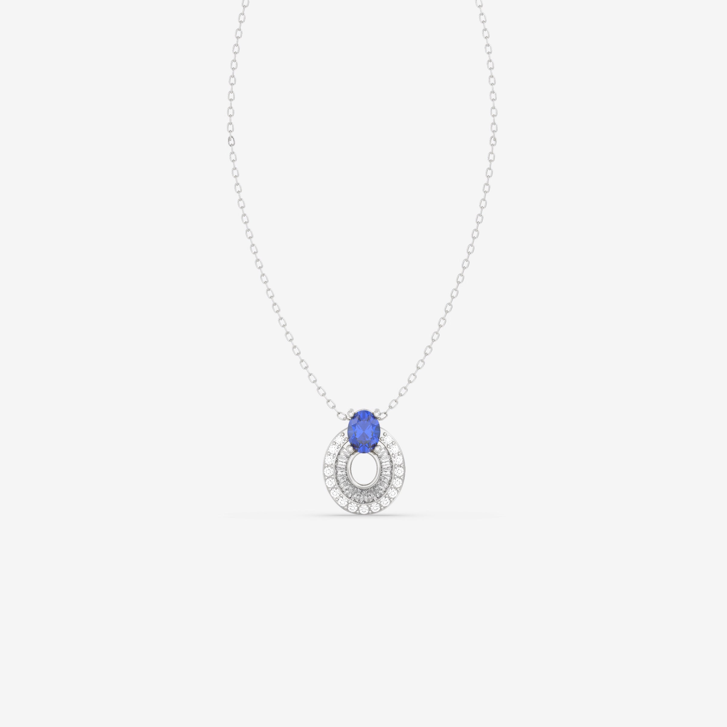 Endless Forms Diamond and Blue Sapphire Pendant