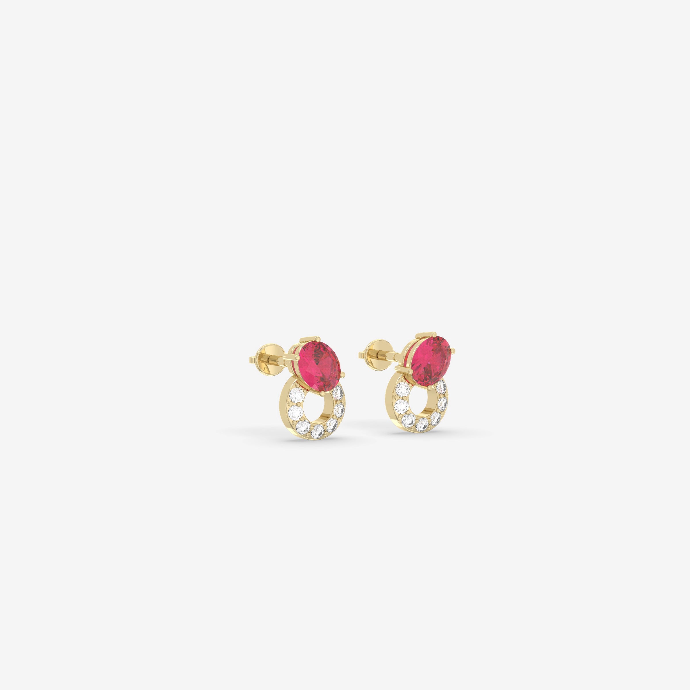 Endless Forms Diamond and Ruby Earring