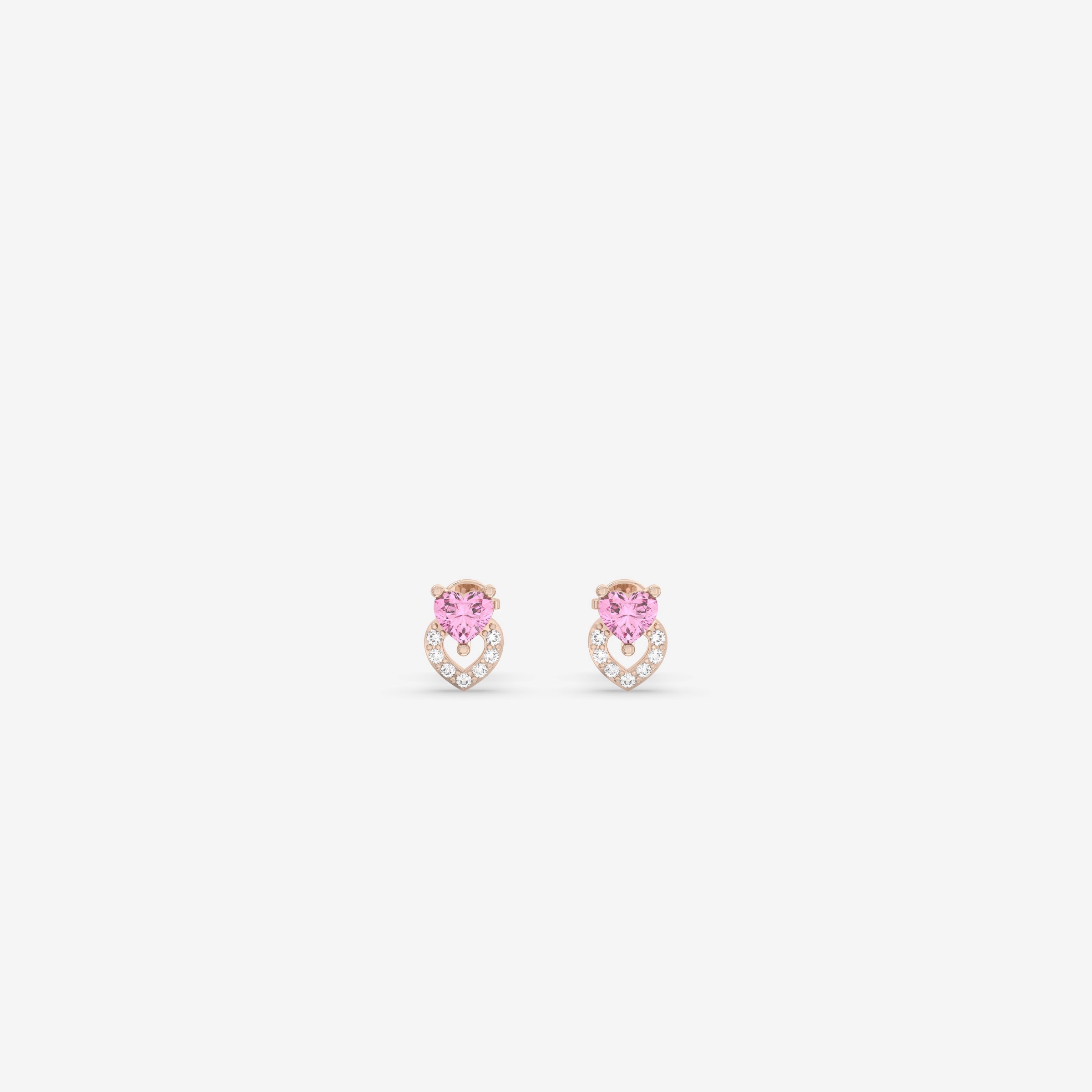 Endless Forms Diamond and Pink Sapphire Earring