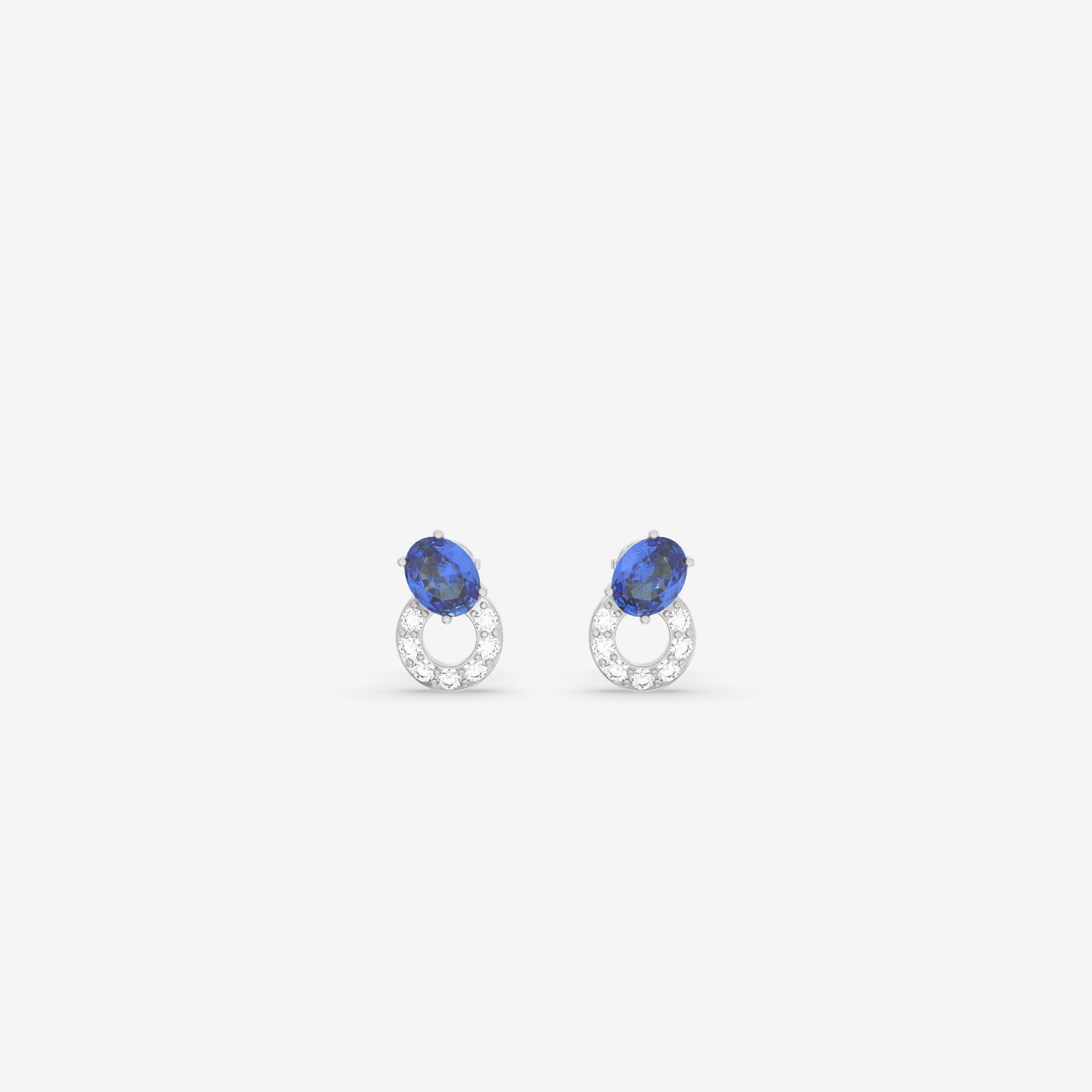 Endless Forms Diamond and Blue Sapphire Earring