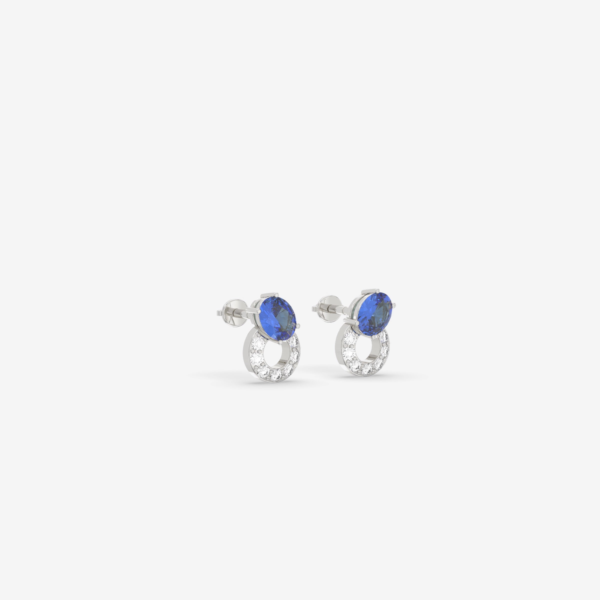 Endless Forms Diamond and Blue Sapphire Earring