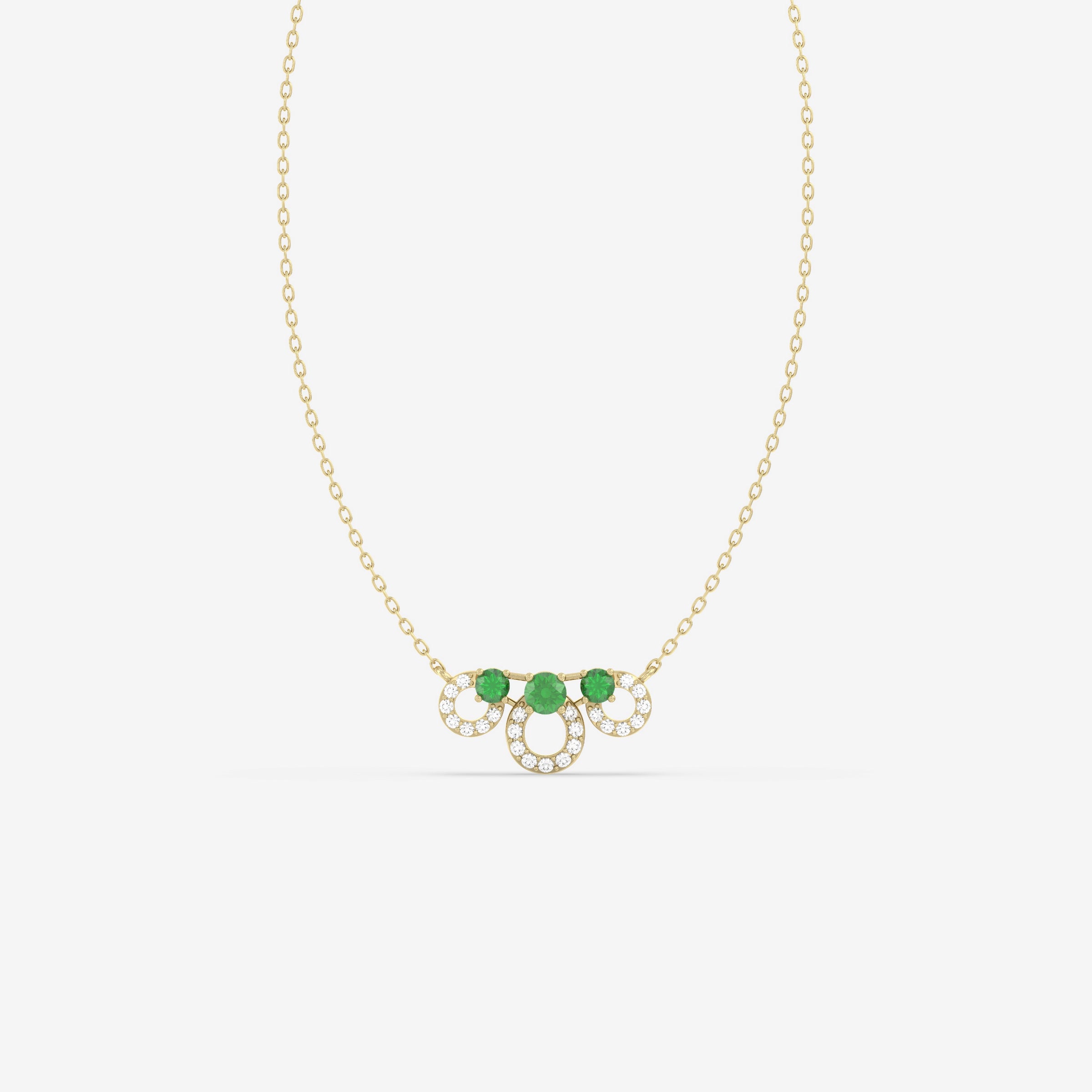 Endless Forms Diamond and Emerald Pendant