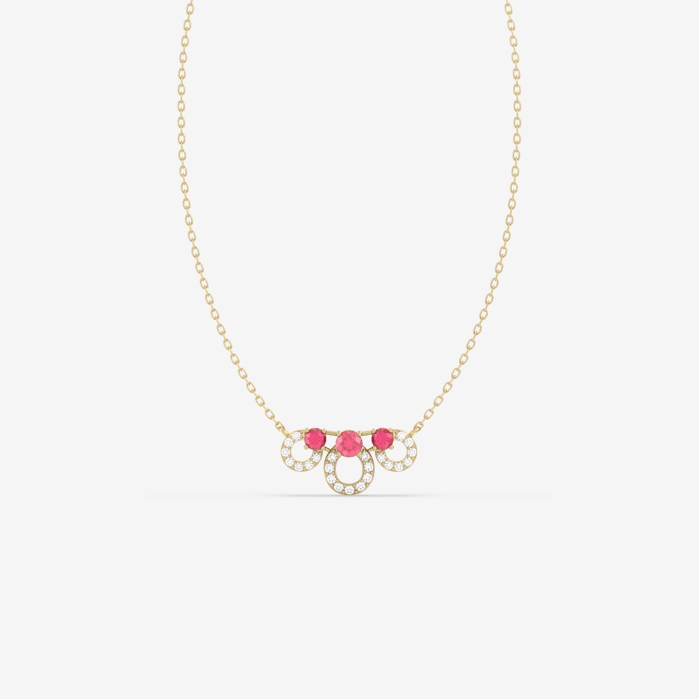 Endless Forms Diamond and Ruby Pendant
