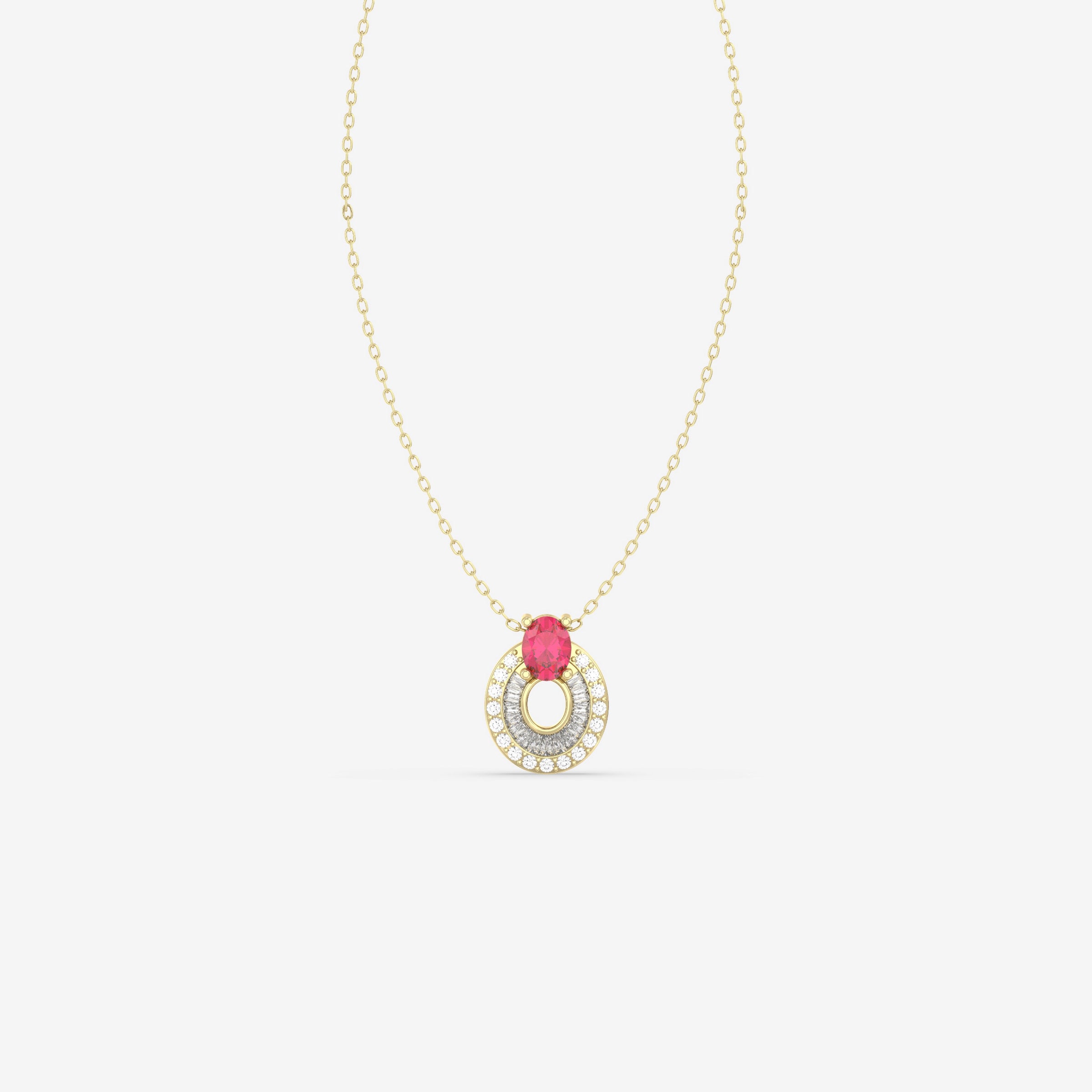 Endless Forms Diamond and Ruby Pendant