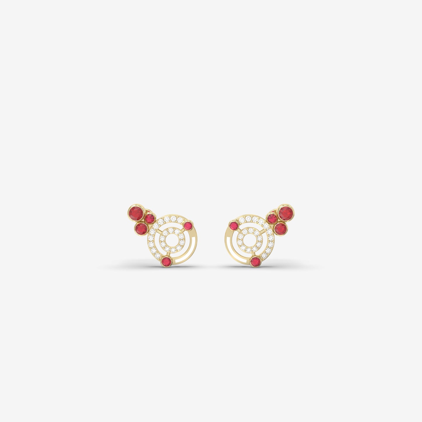Diamond & Ruby Earring with Enamel