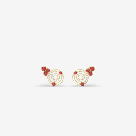 Diamond & Ruby Earring with Enamel