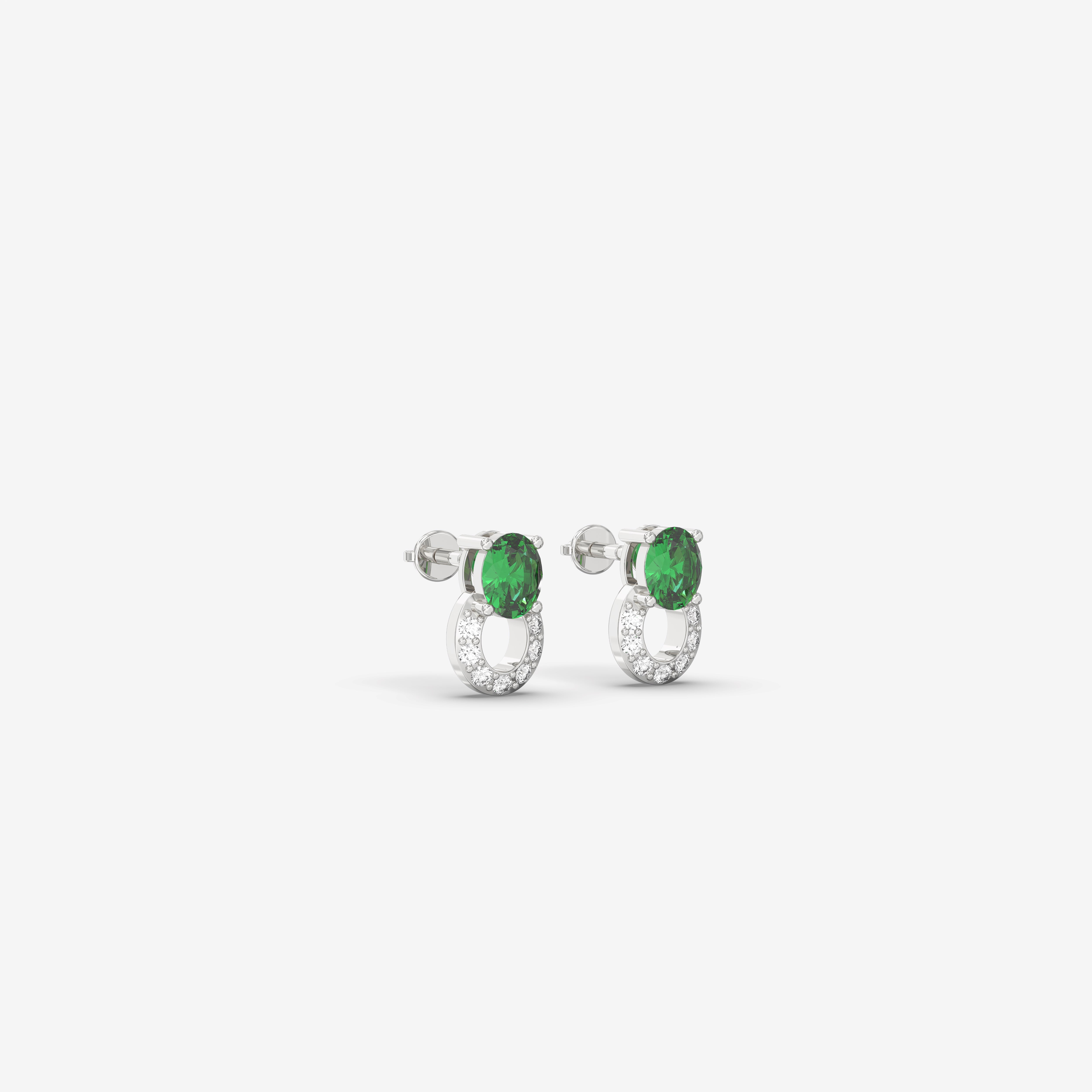 Endless Forms Emerald Earring with Diamonds