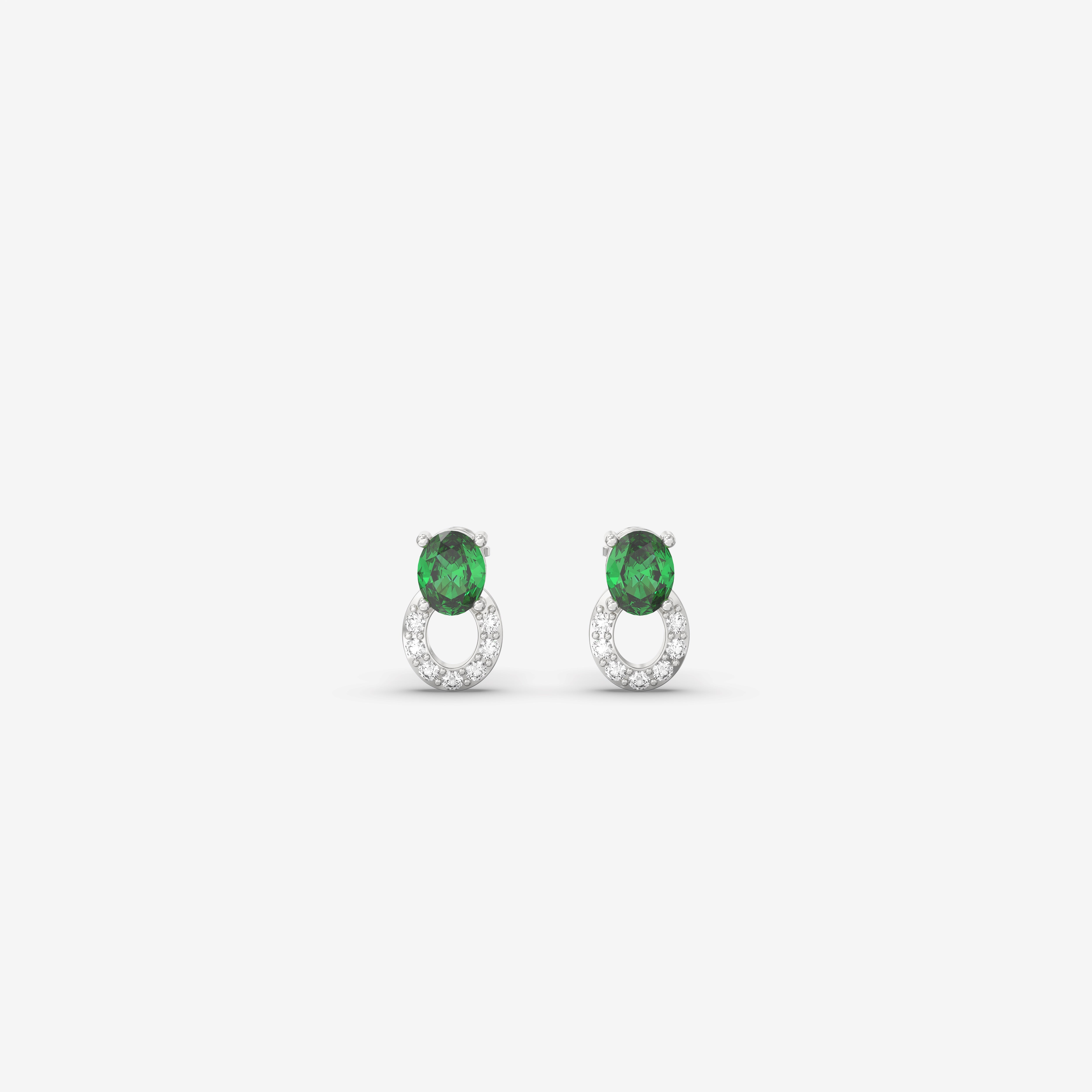 Endless Forms Emerald Earring with Diamonds