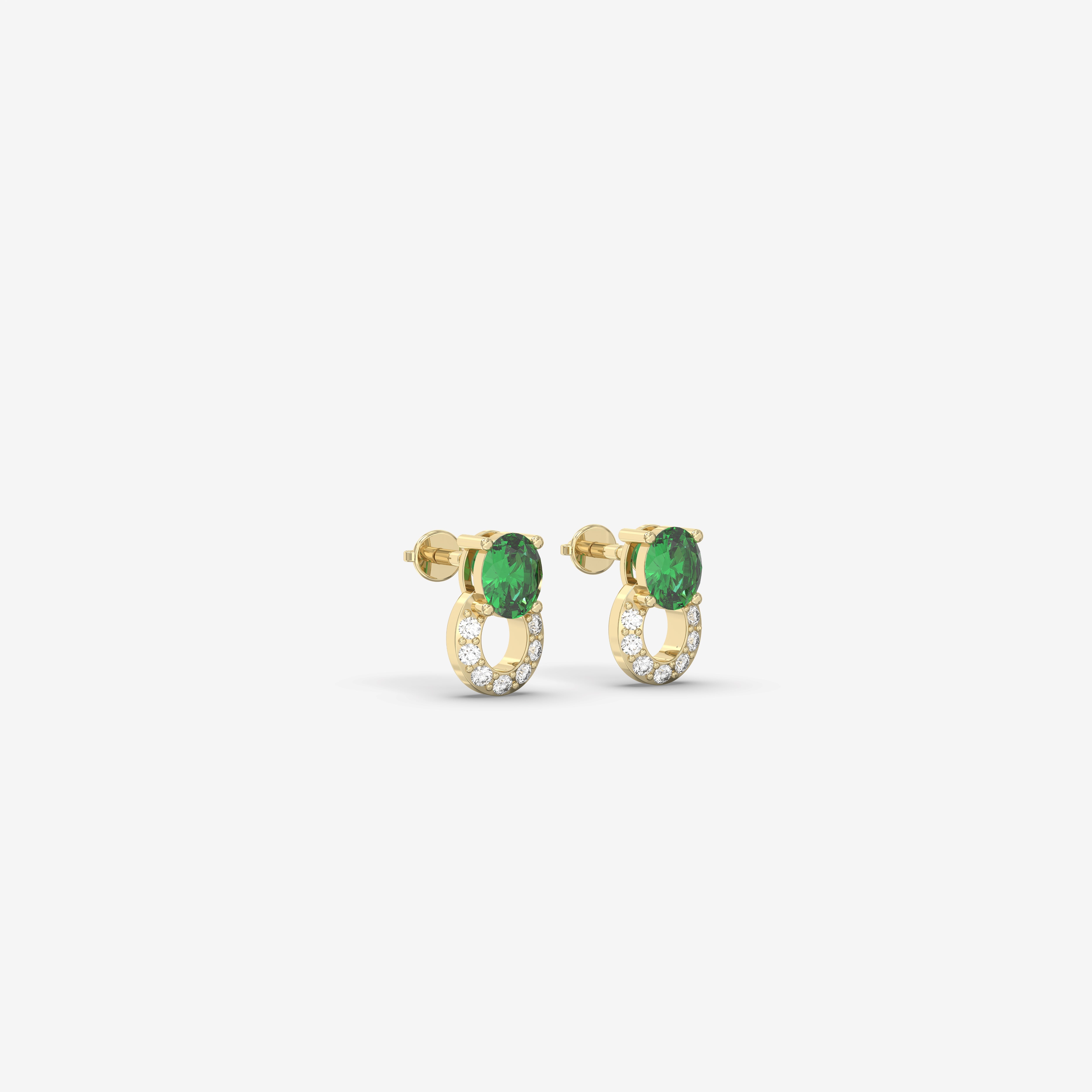 Endless Forms Emerald Earring with Diamonds