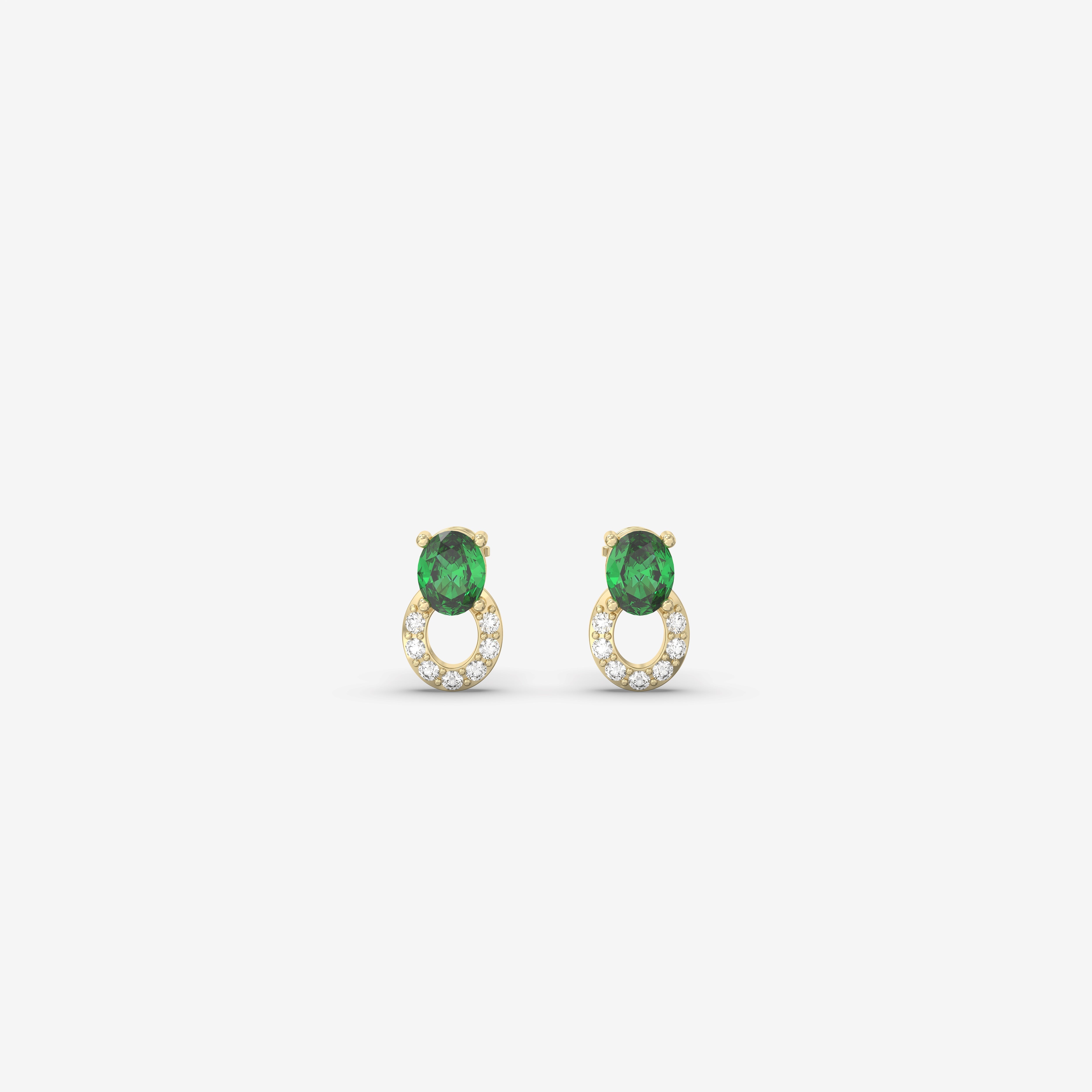 Endless Forms Emerald Earring with Diamonds