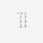 Diamond, Aquamarine & Pink Sapphire Earring