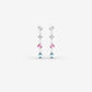 Diamond, Aquamarine & Pink Sapphire Earring