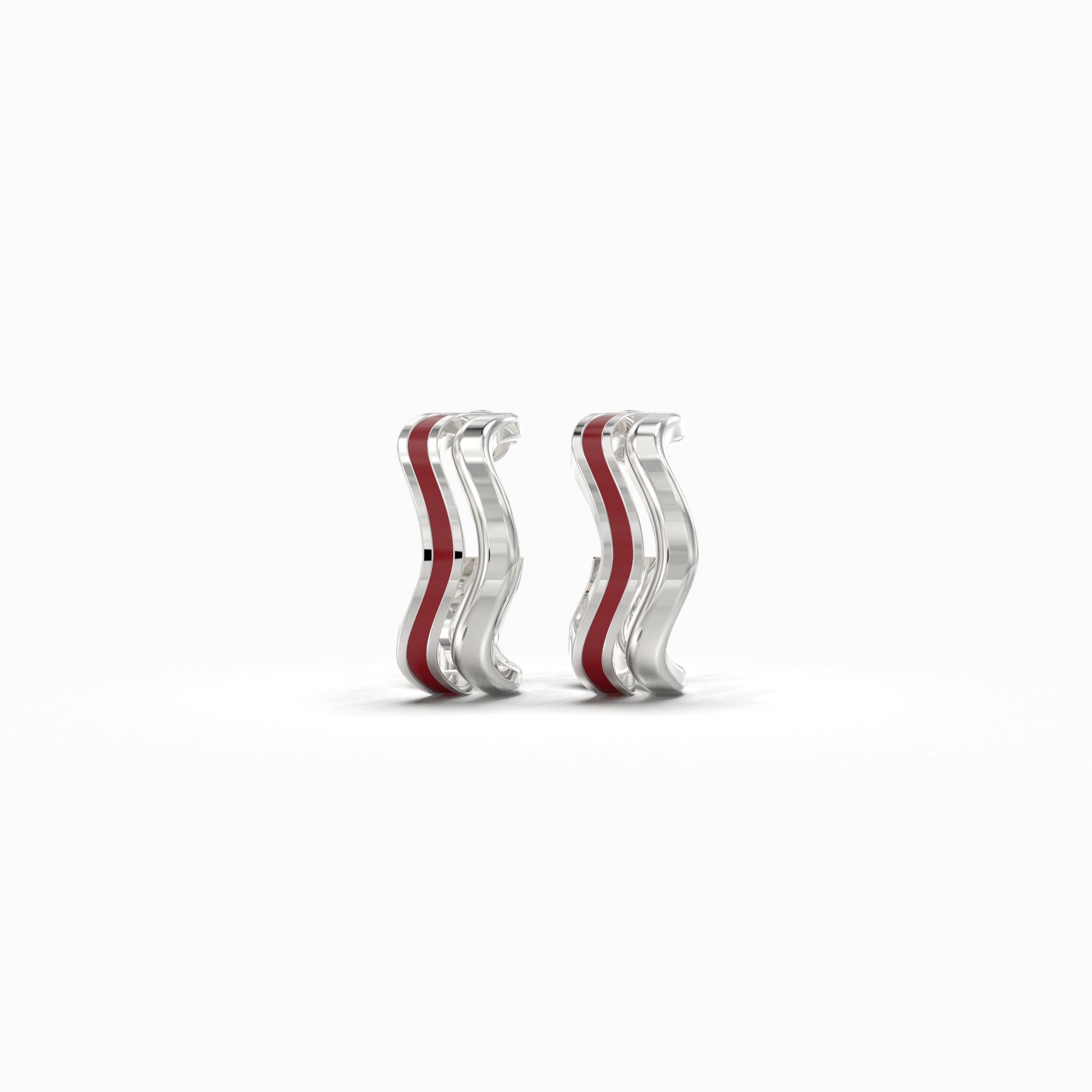 Cascade Earring with Red Enamel