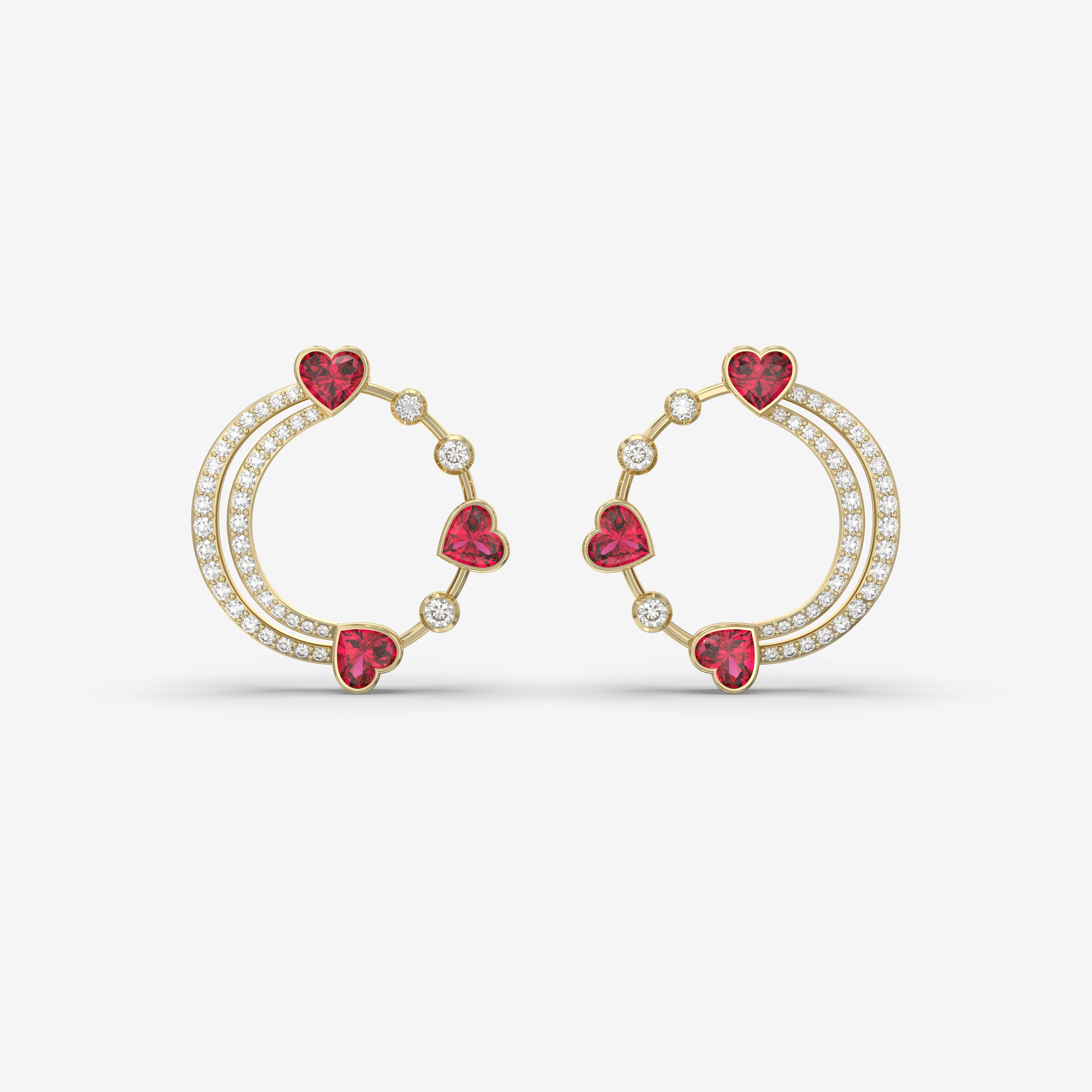 Romantic Hues Diamond and Ruby Earring