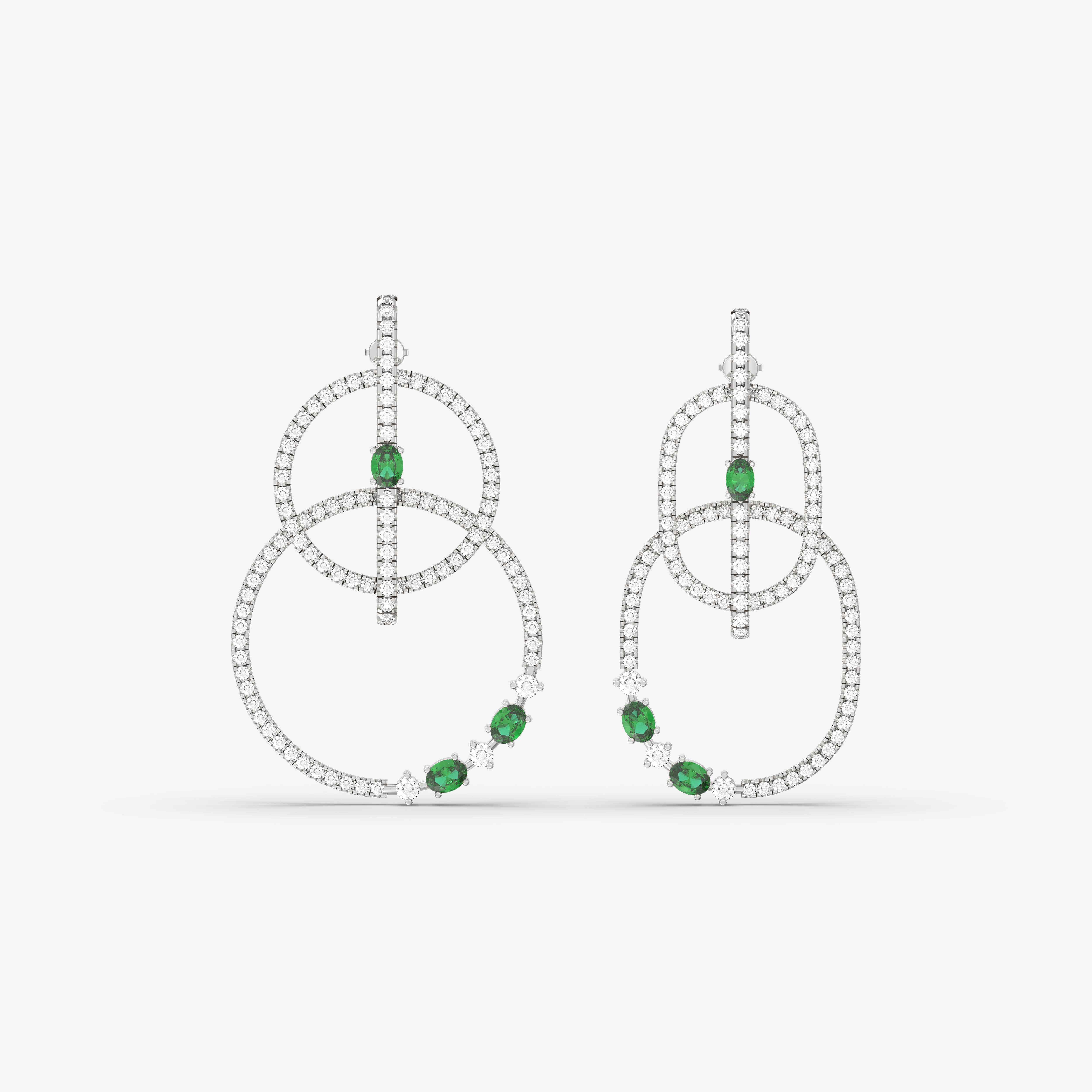 Absolute Diamond and Emerald Earring