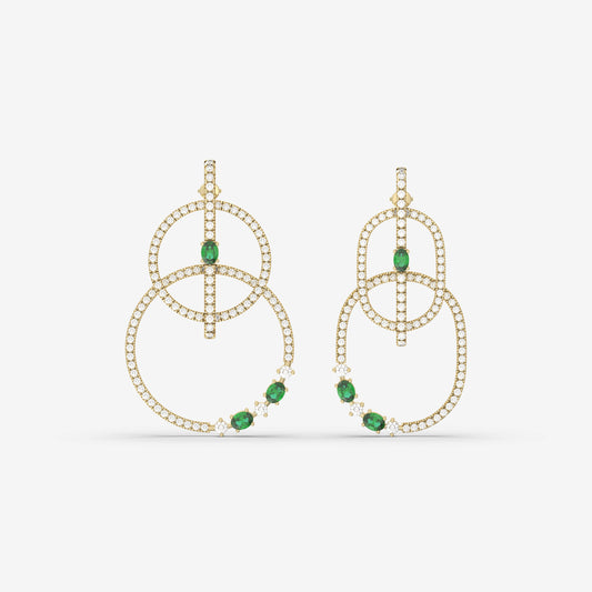 Diamond & Emerald Earring