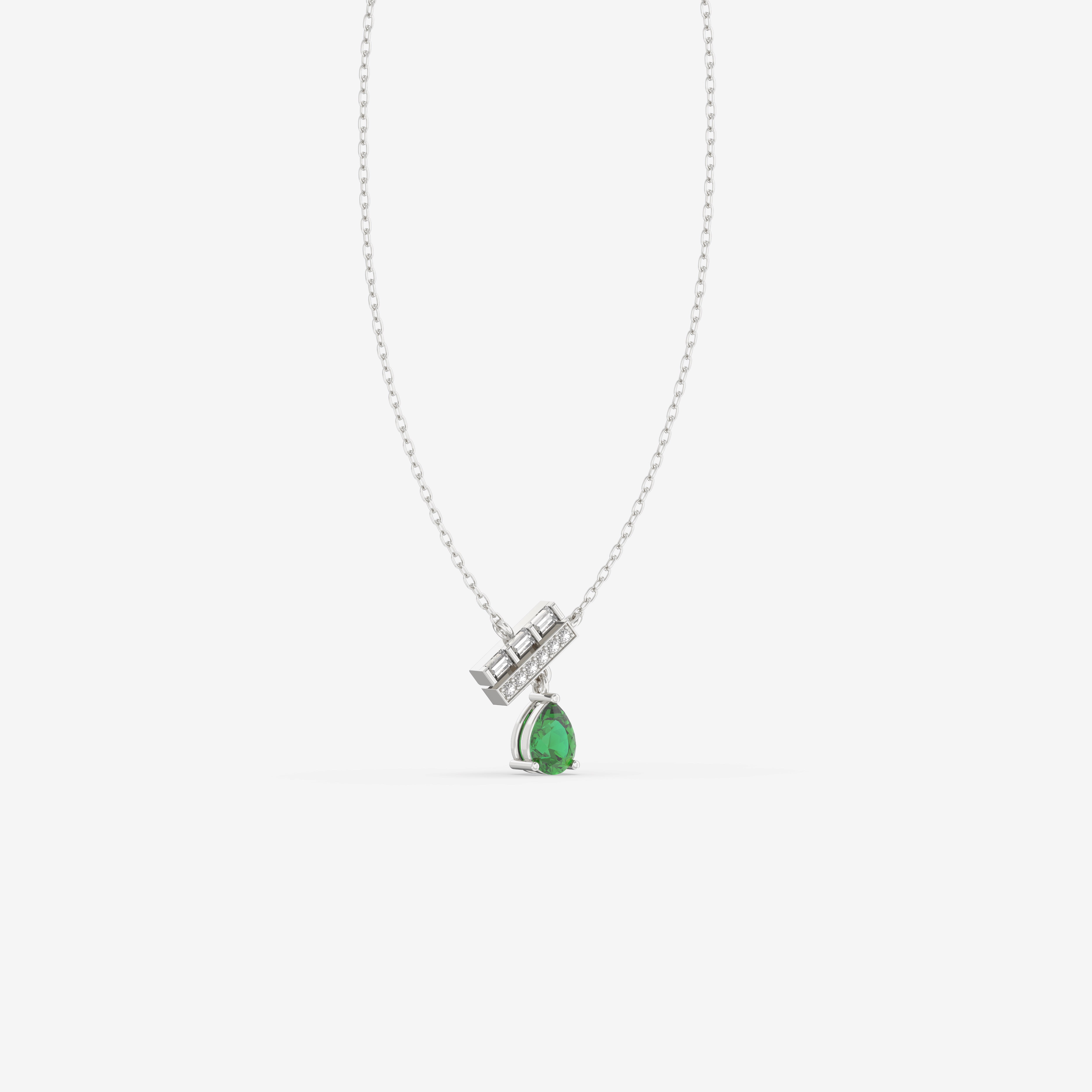 Romantic Hues Emerald Pendant with Diamonds