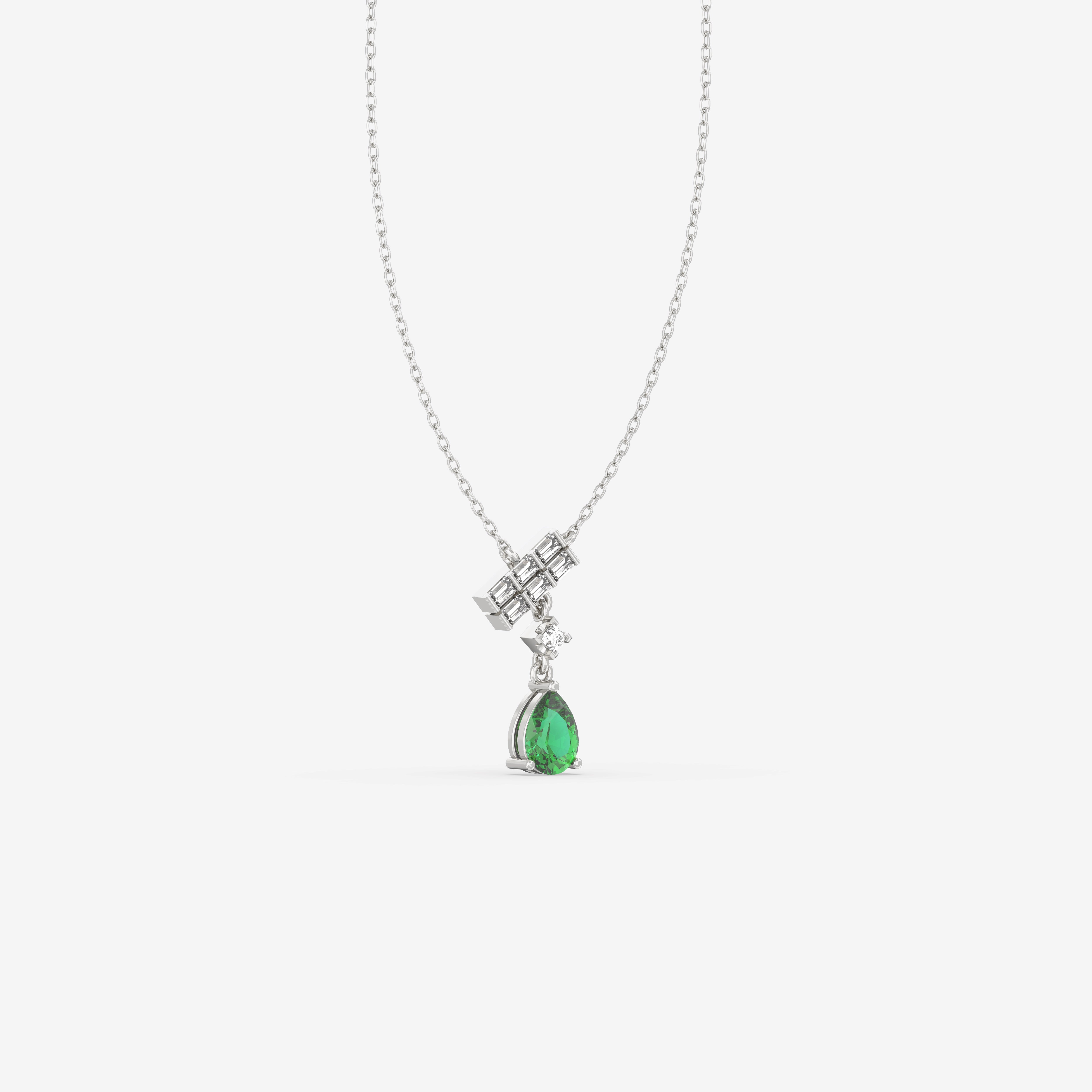 Romantic Hues Emerald Pendant with Diamonds