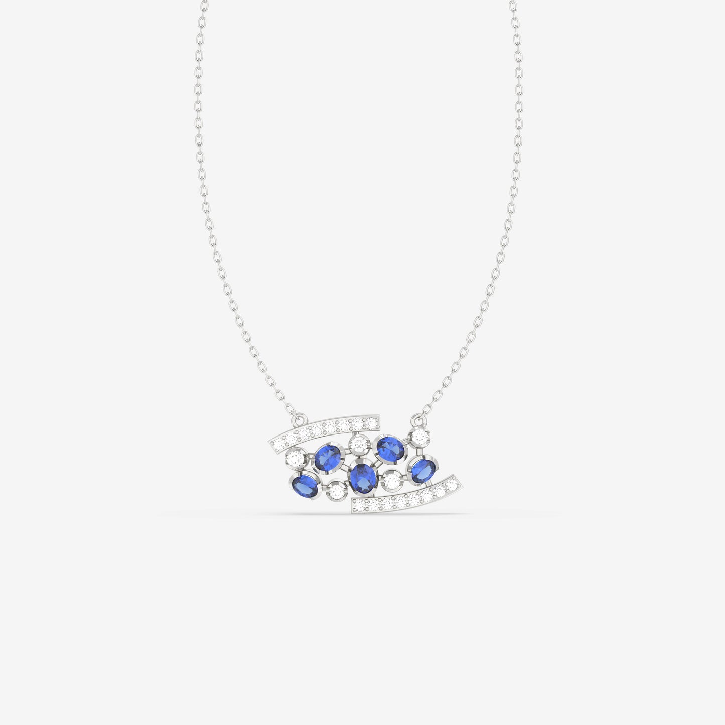 Diamond & Blue Sapphire Pendant