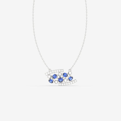 Diamond & Blue Sapphire Pendant