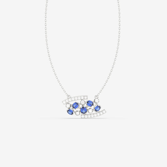 Diamond & Blue Sapphire Pendant