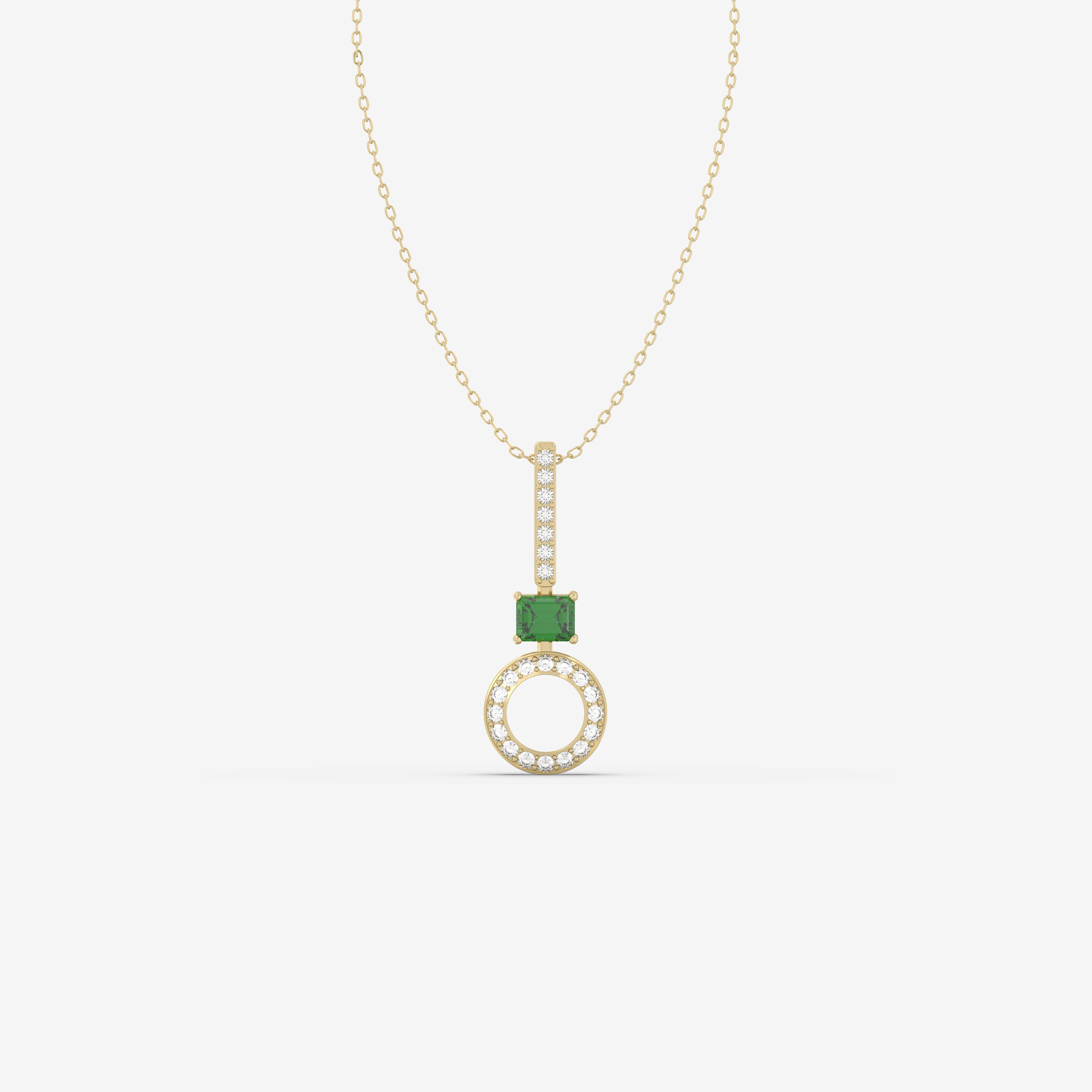 Endless Forms Emerald Pendant with Diamonds