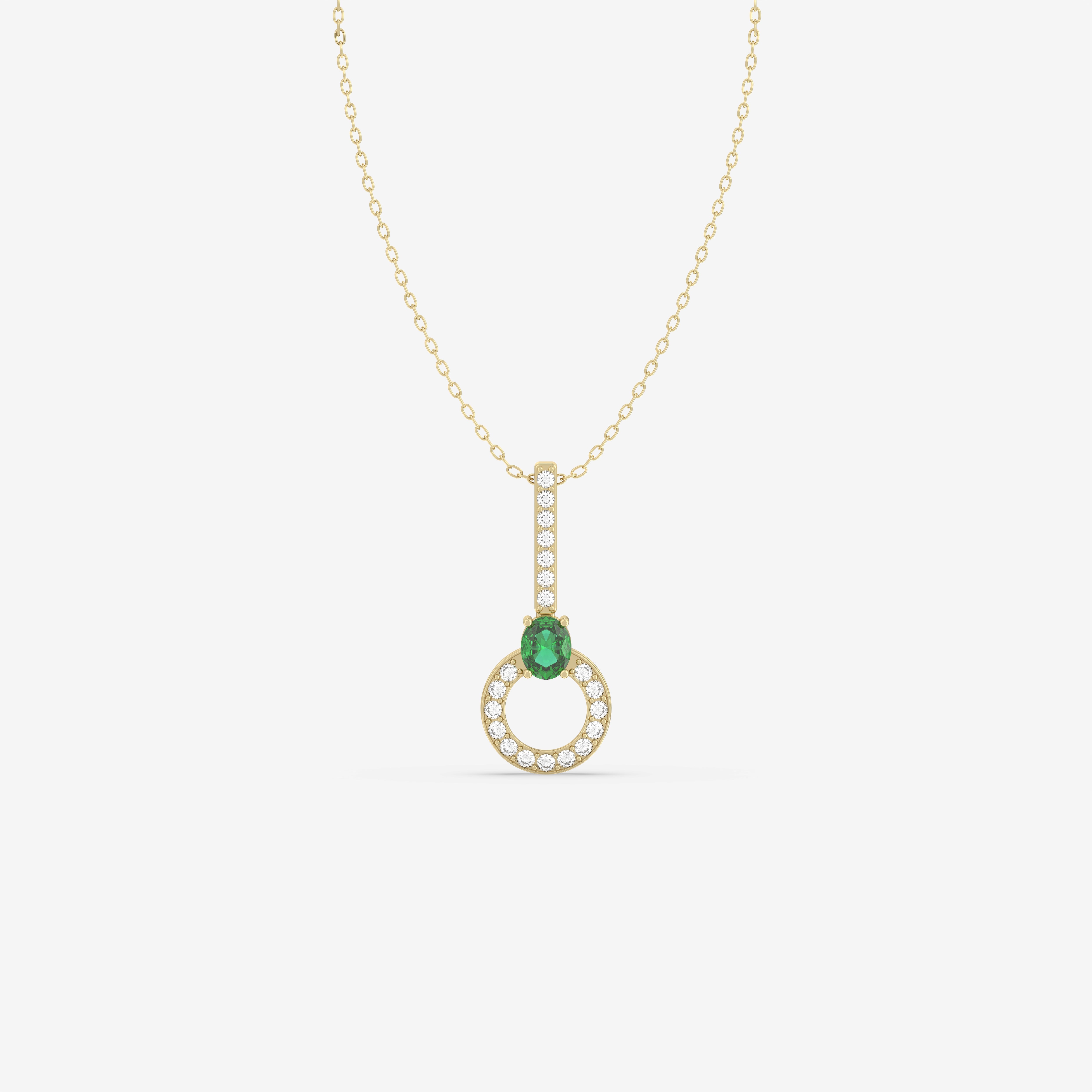 Endless Forms Emerald Pendant with Diamonds